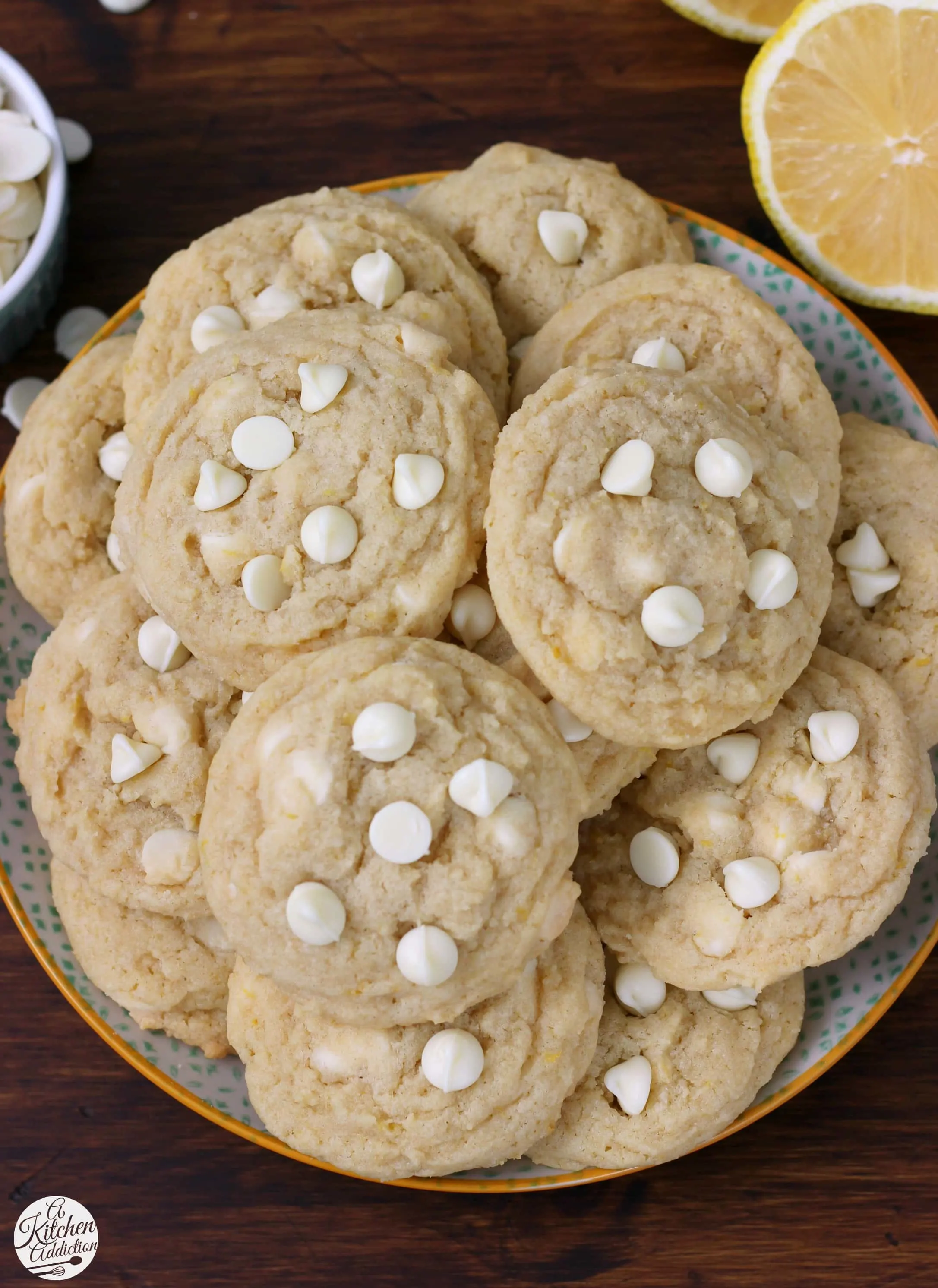 Easy White Chocolate Lemon Cookies Recipe from A Kitchen Addiction