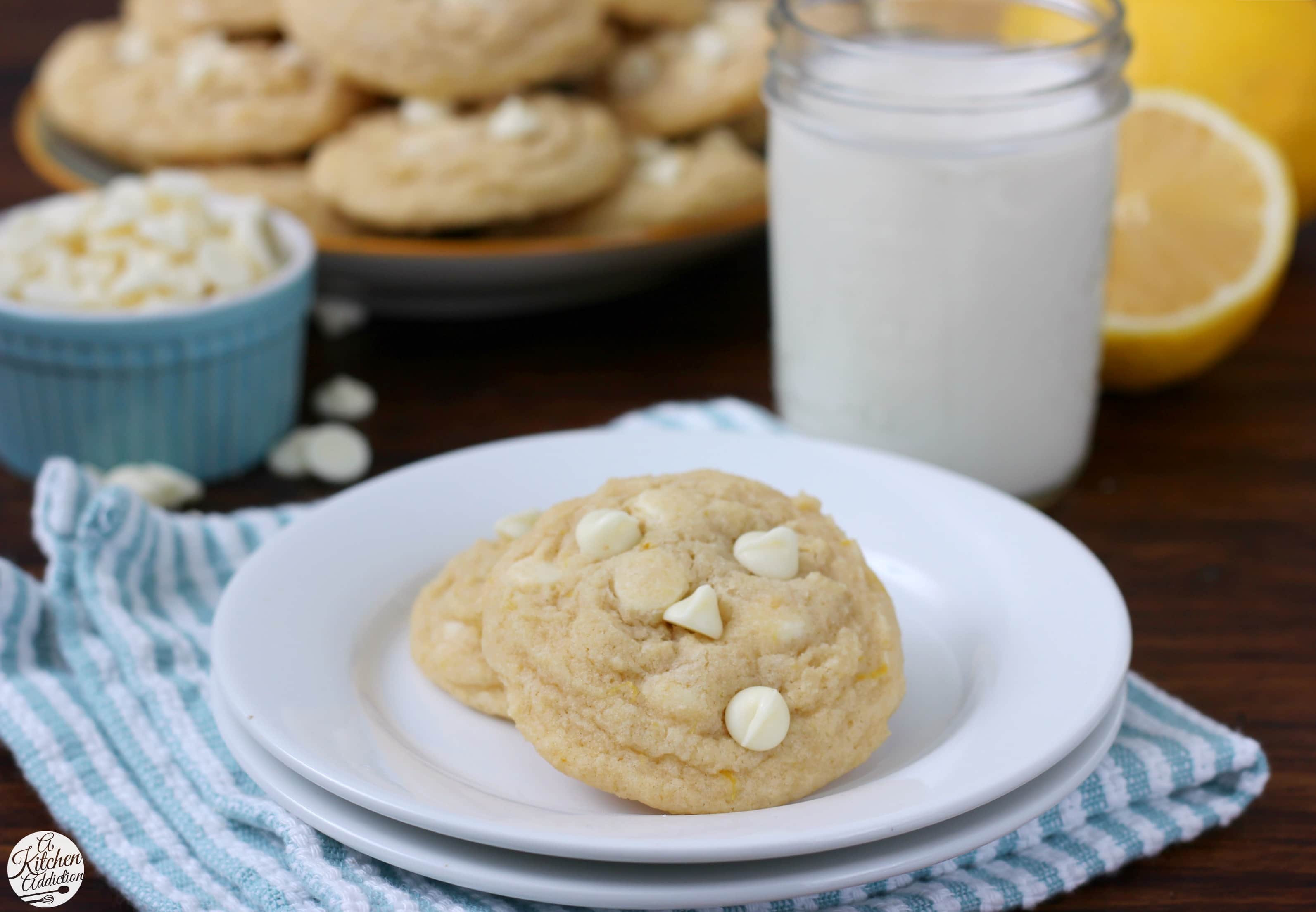 Chewy White Chocolate Lemon Cookies Recipe from A Kitchen Addiction