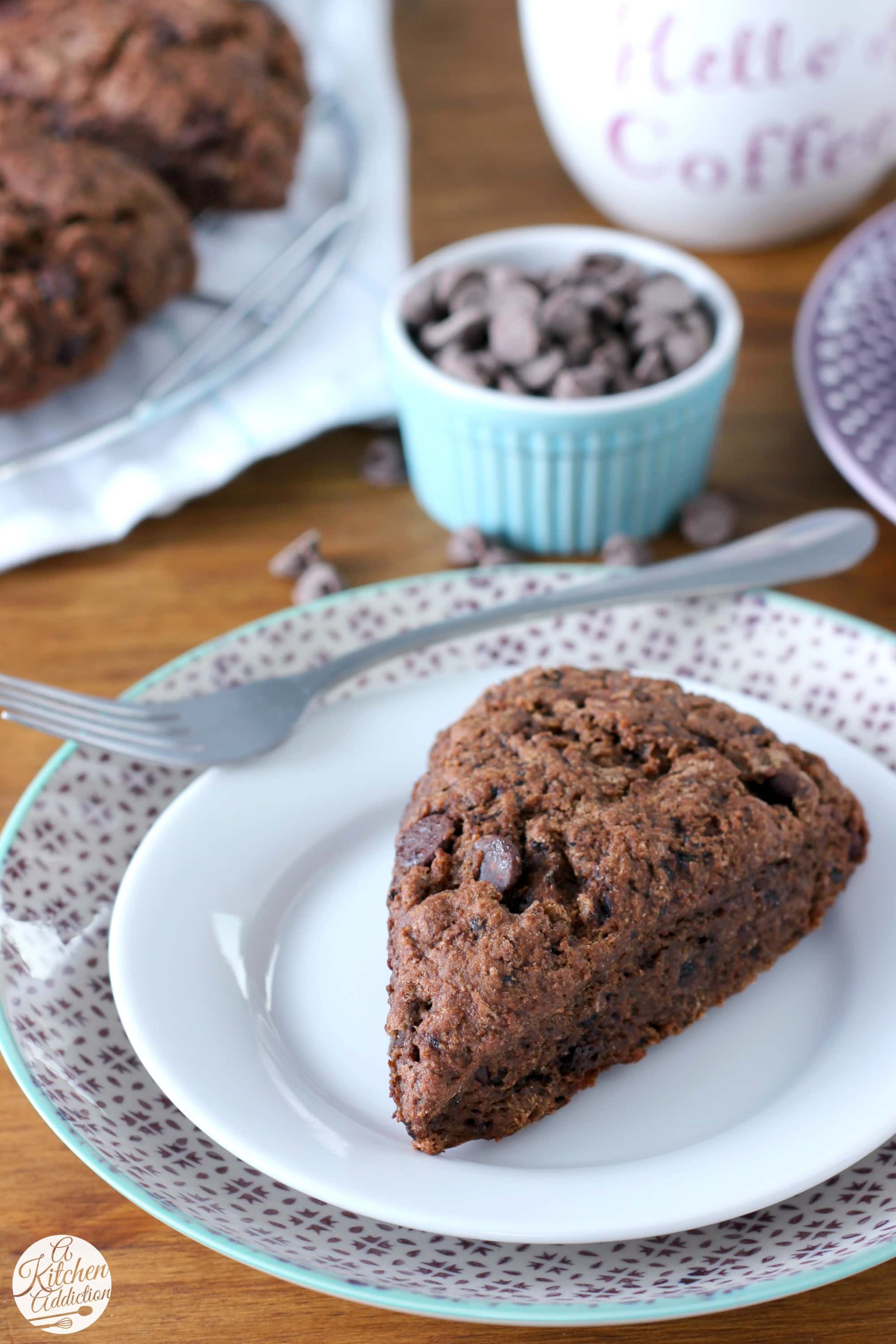 Mocha Chip Scones Recipe from A Kitchen Addiction