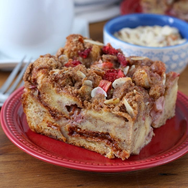 Strawberry Honey Almond French Toast Bake Recipe from A Kitchen Addiction