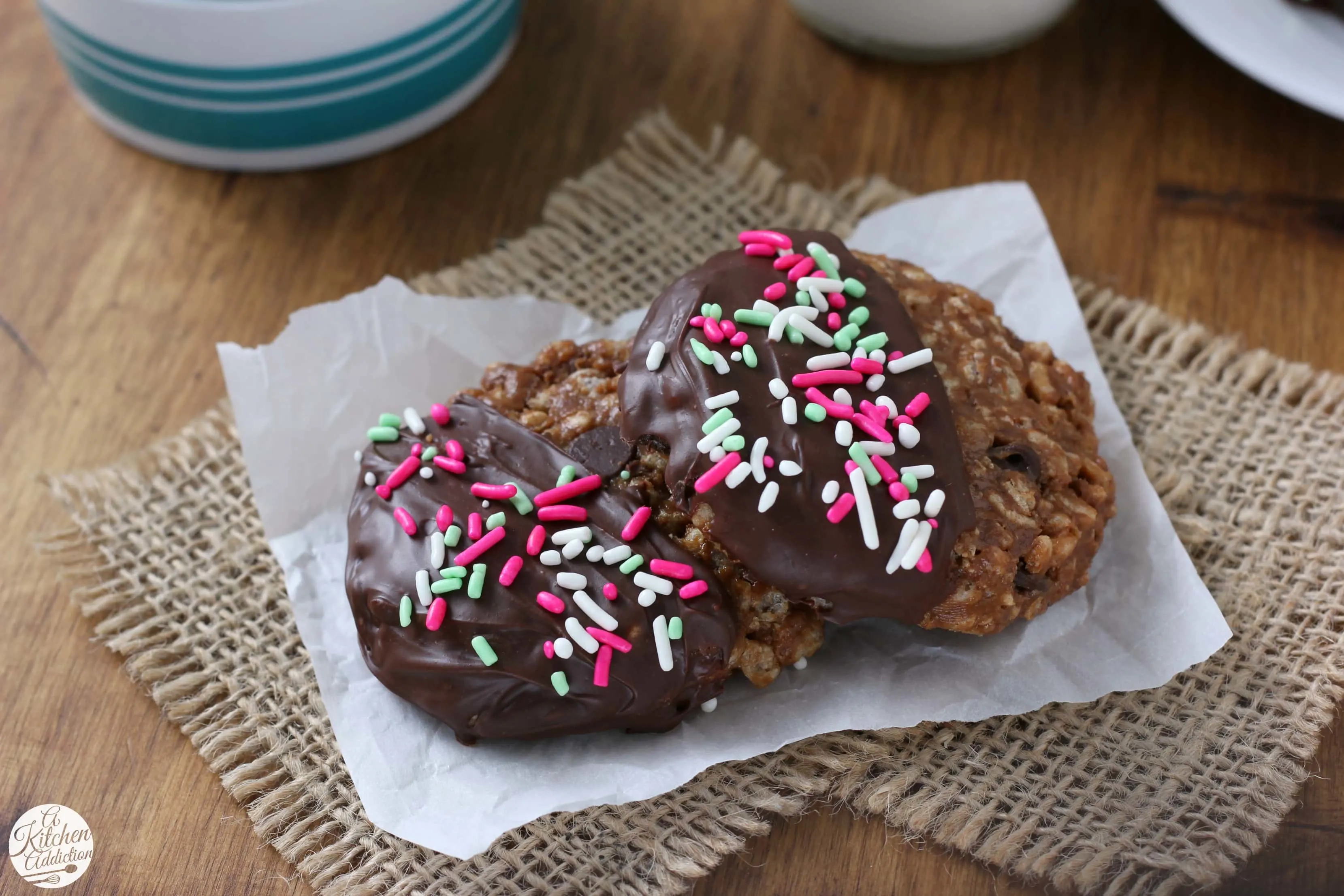 Quick and Easy Chocolate Peanut Butter Crunch Cookies Recipe from A Kitchen Addiction