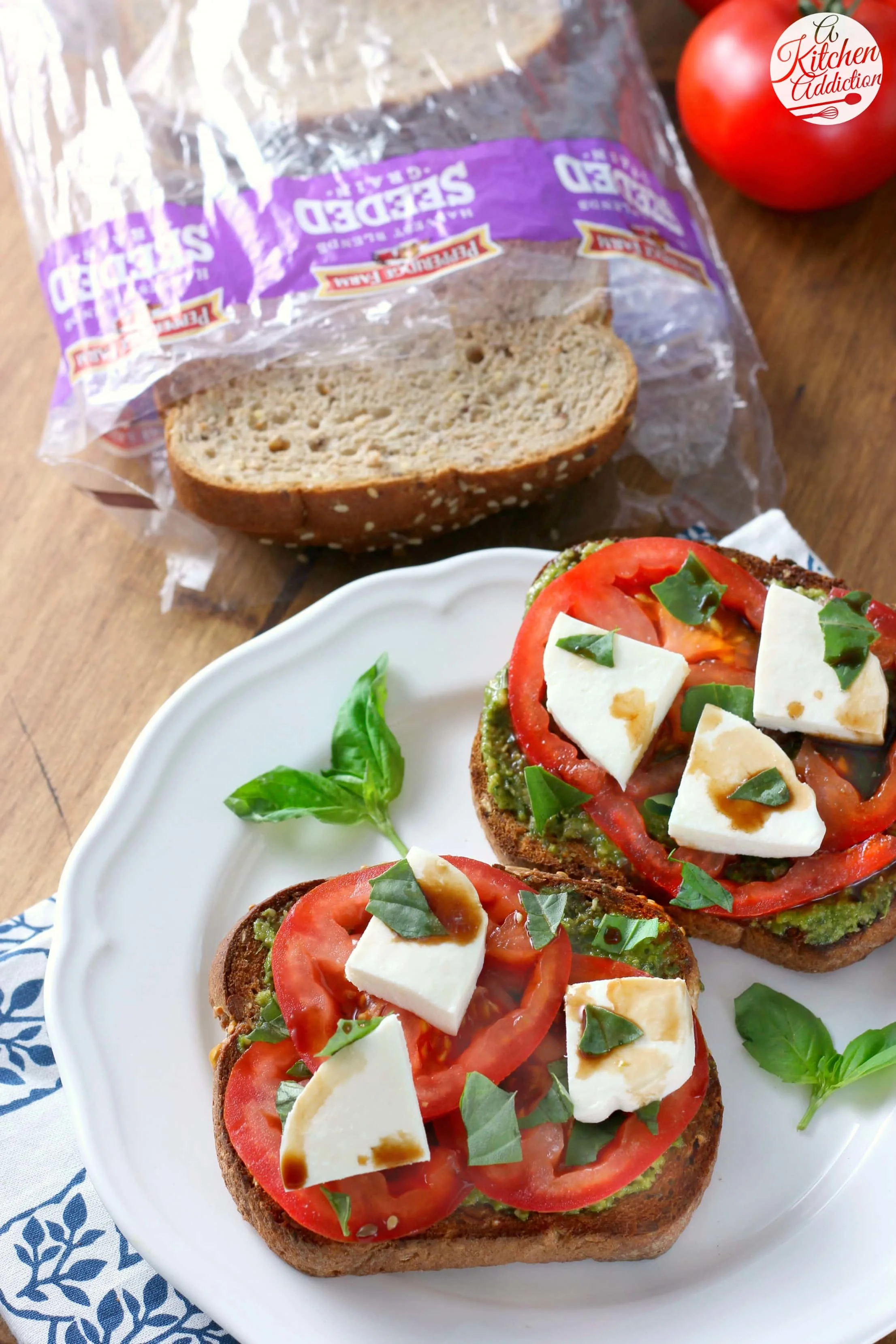 Quick and Easy Pesto Caprese Toast Recipe from A Kitchen Addiction