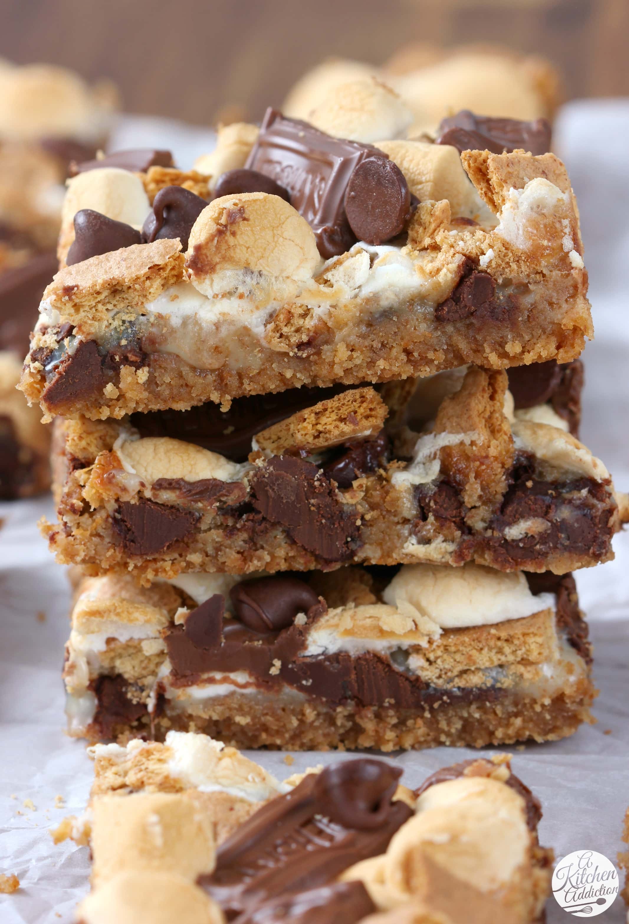 Smores Seven Layer Bars Recipe from A Kitchen Addiction