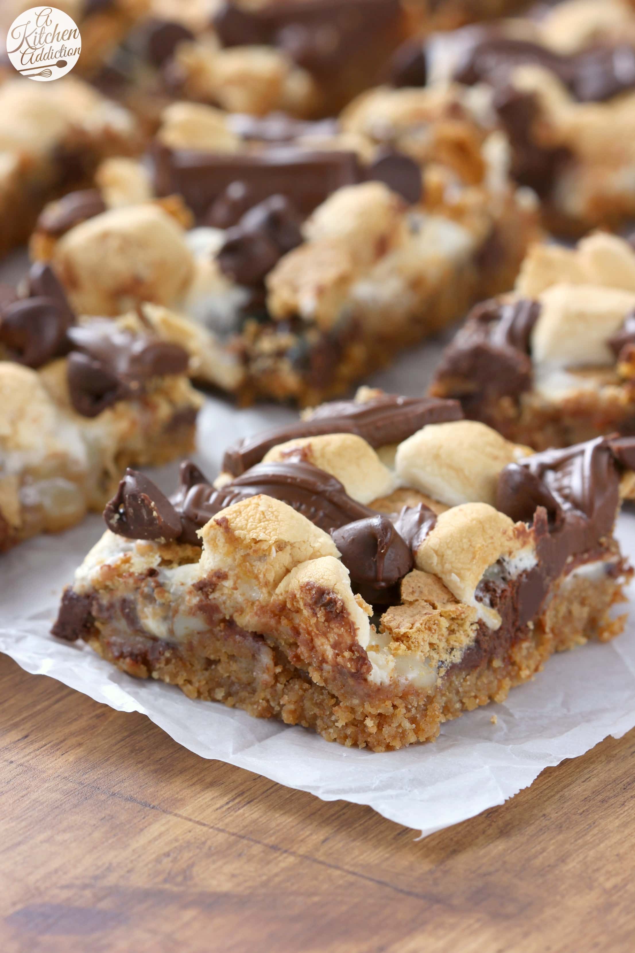 Smores Magic Bars Recipe from A Kitchen Addiction