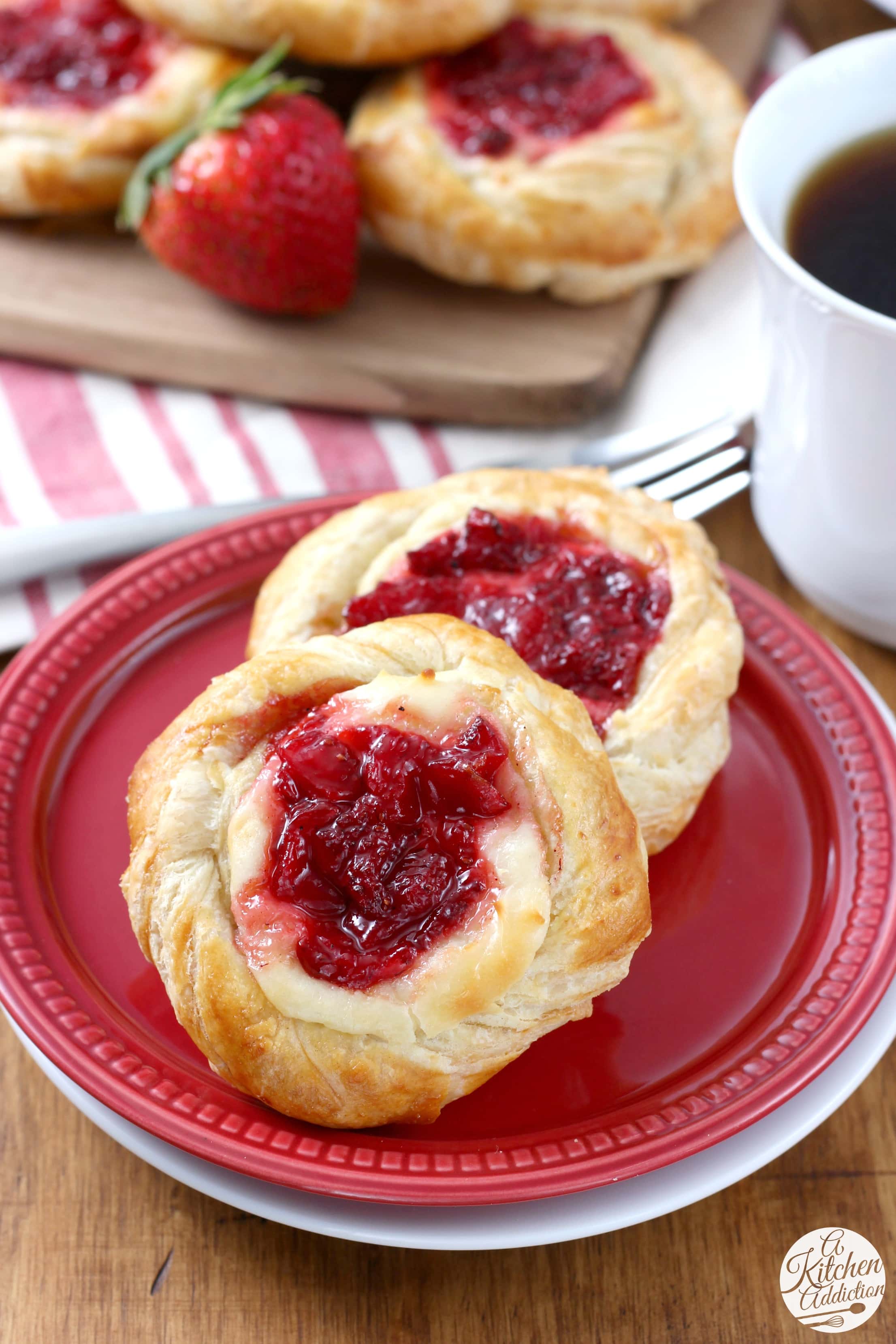 Easy Strawberry and Cream Danishes Recipe from A Kitchen Addiction
