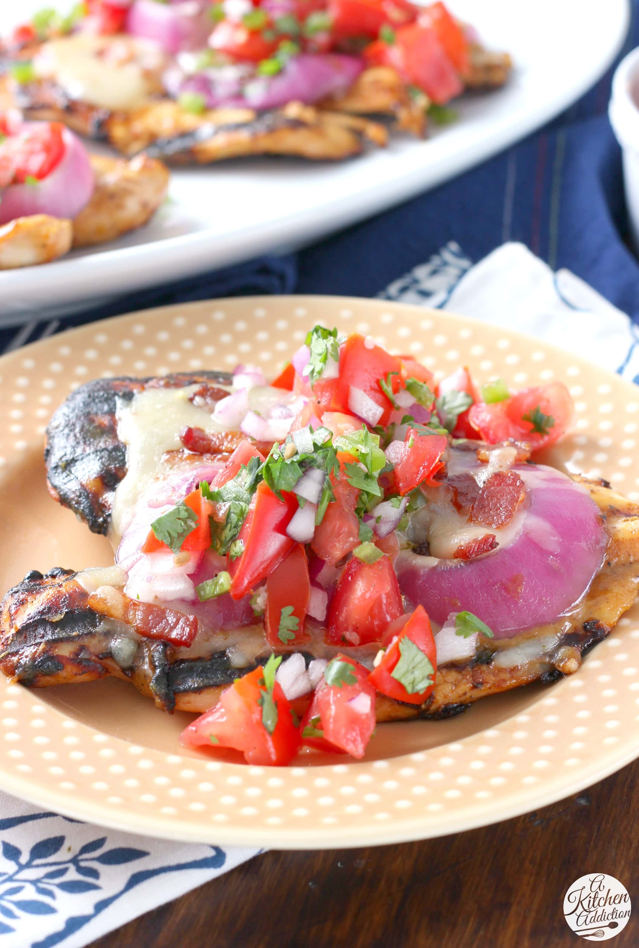 Easy Grilled Monterey Chicken with Pico de Gallo from A Kitchen Addiction