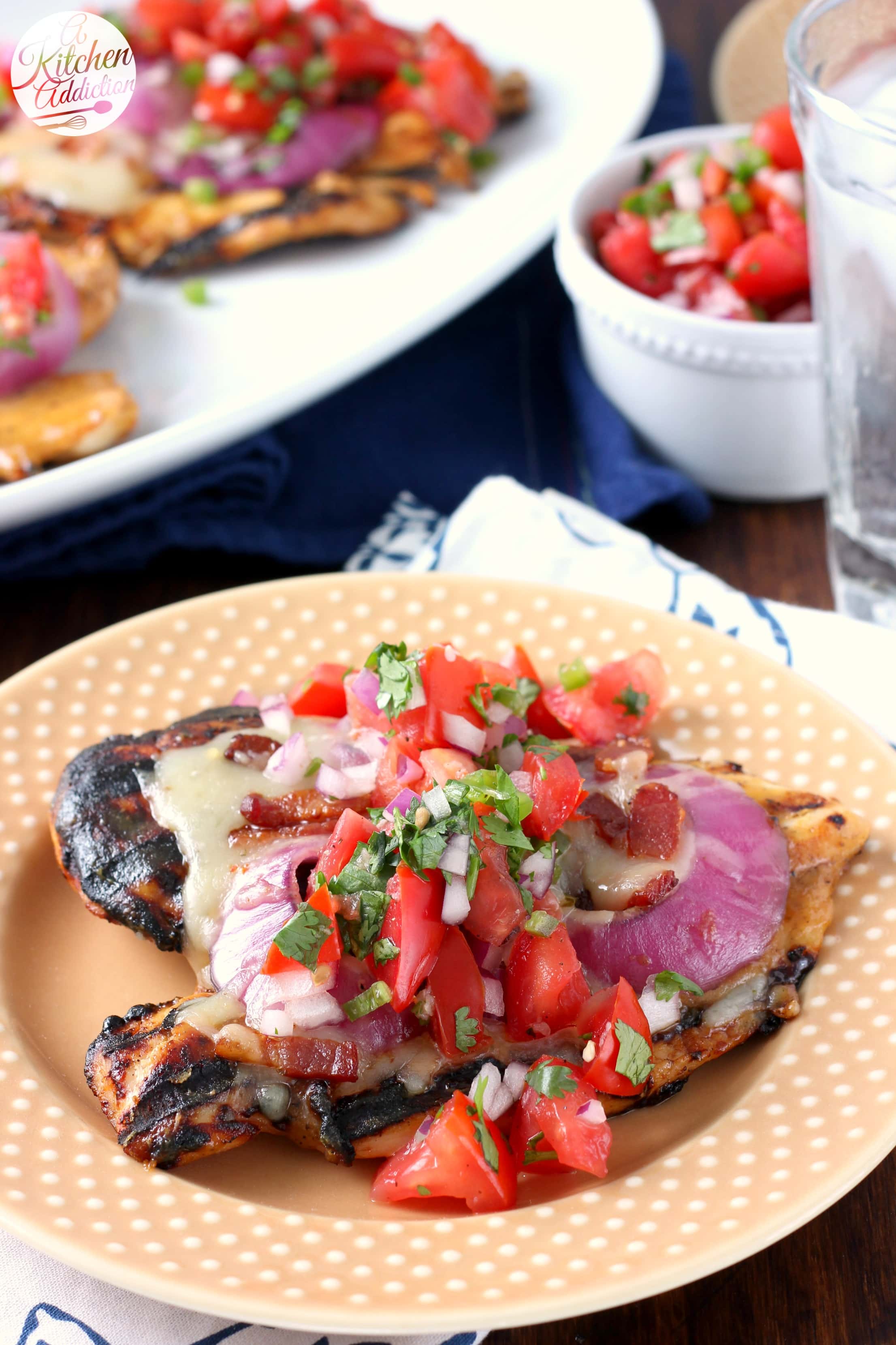 Grilled Monterey Chicken with Pico de Gallo Recipe from A Kitchen Addiction