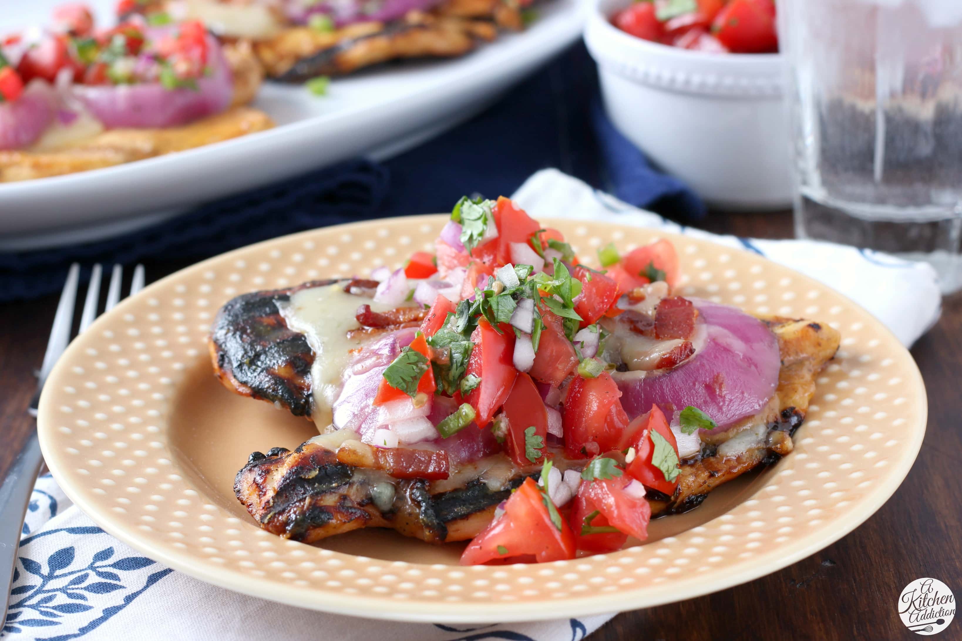 Grilled Monterey Chicken with Pico de Gallo Recipe from A Kitchen Addiction