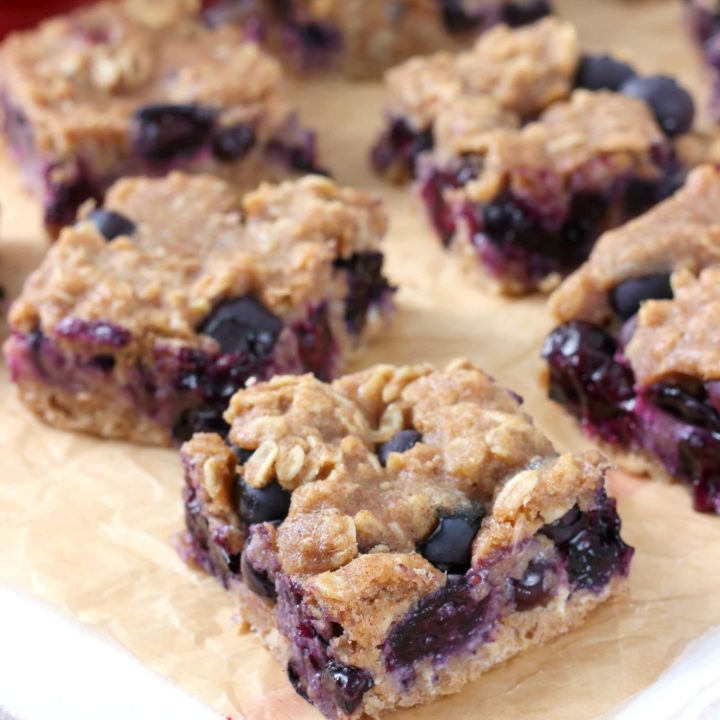 Easy Blueberry Oat Snack Bars Recipe from A Kitchen Addiction