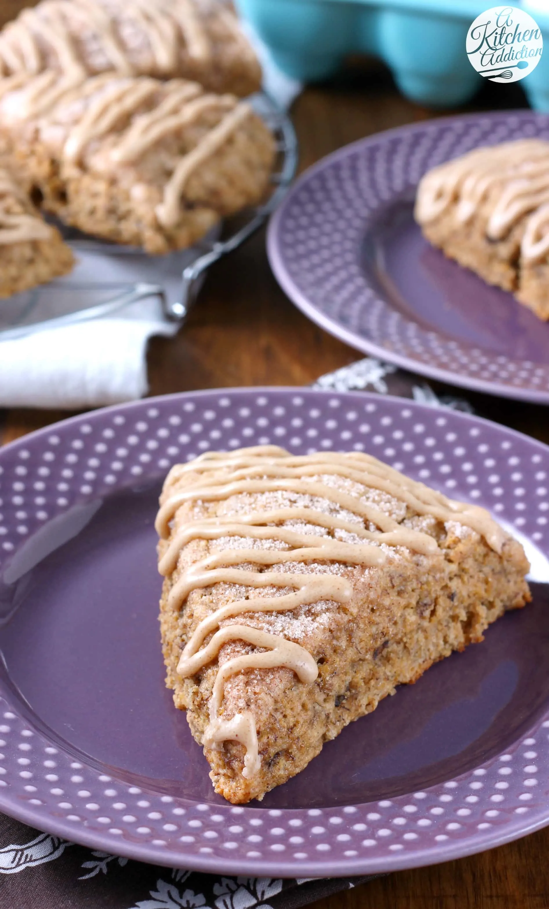 Honey Cinnamon Banana Bread Scones Recipe from A Kitchen Addiction