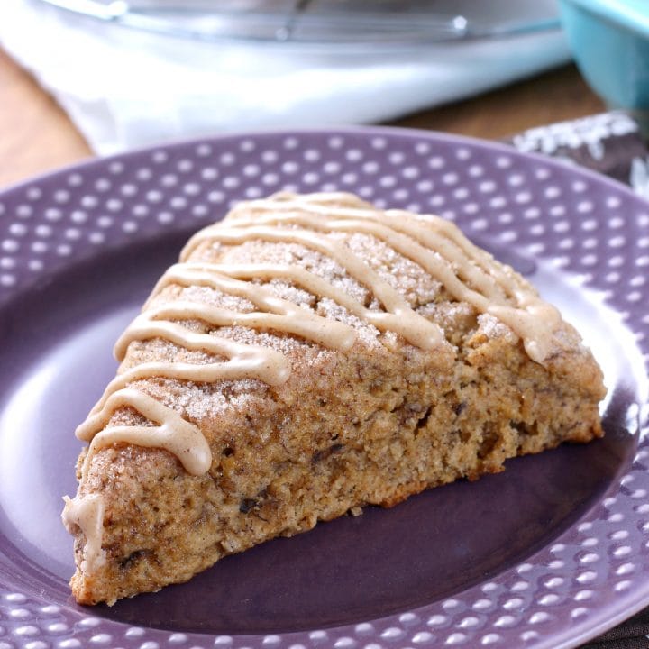 Honey Cinnamon Banana Bread Scones Recipe from A Kitchen Addiction