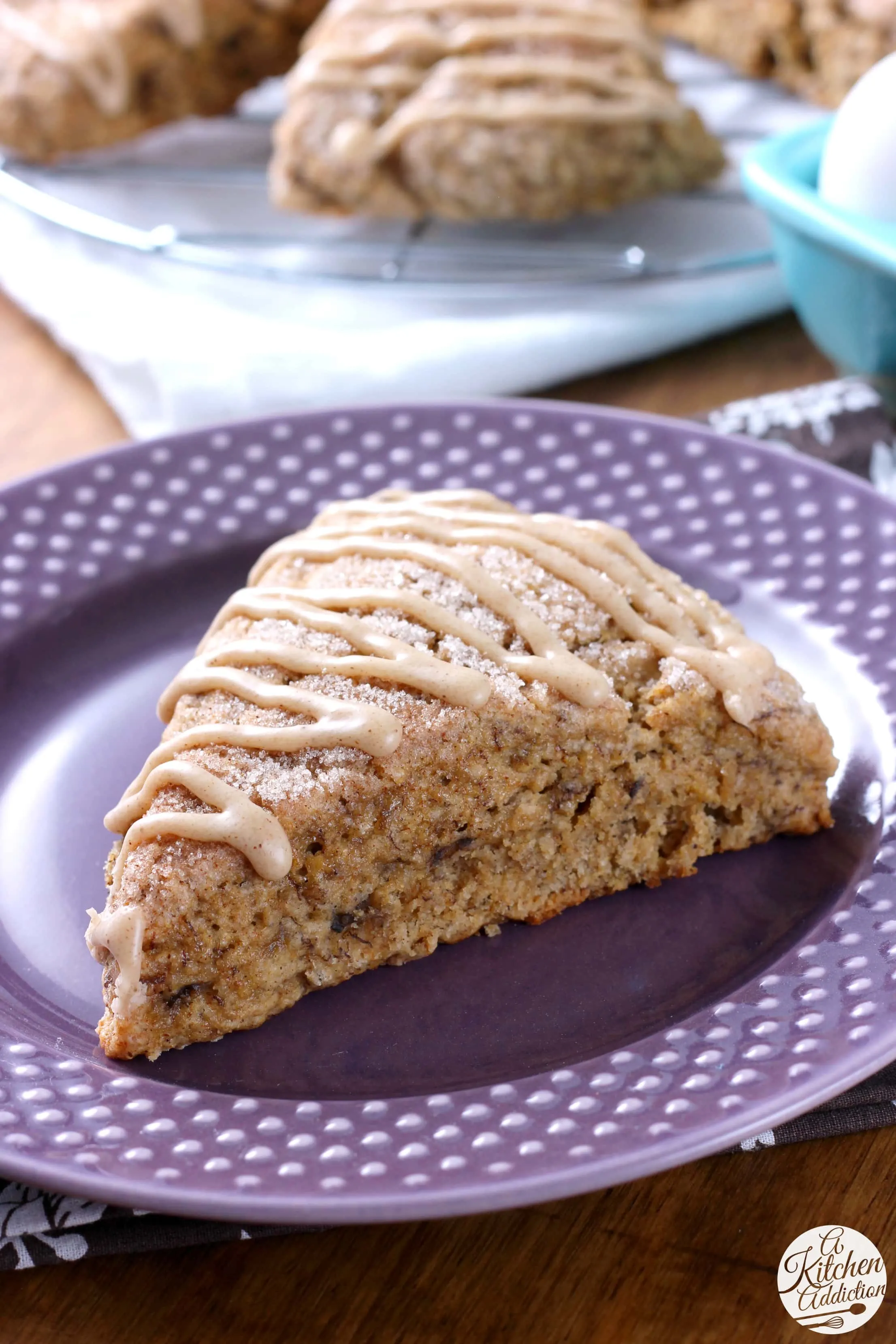 Honey Cinnamon Banana Bread Scones Recipe from A Kitchen Addiction