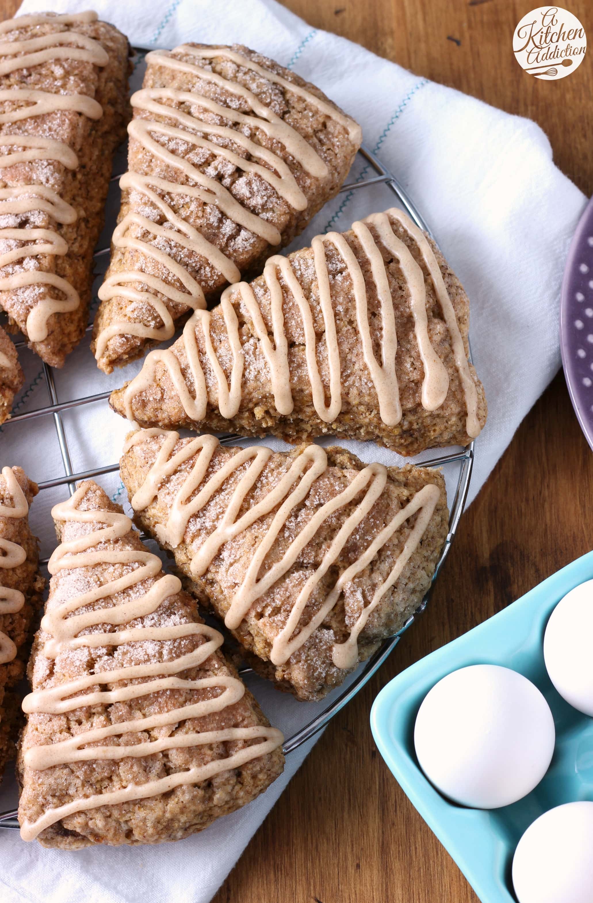 Honey Cinnamon Banana Bread Scones Recipe from A Kitchen Addiction