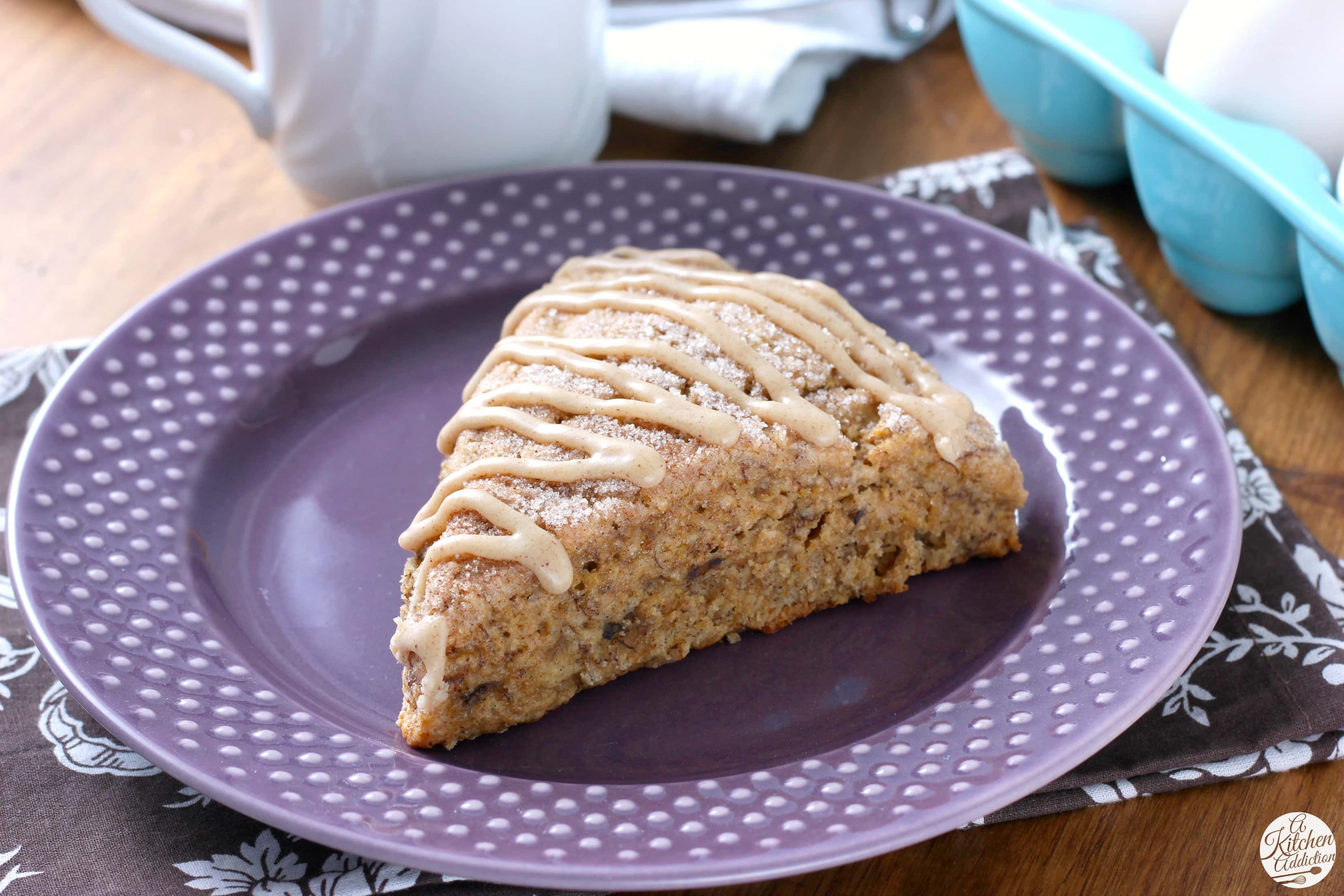 Honey Cinnamon Banana Bread Scones Recipe from A Kitchen Addiction