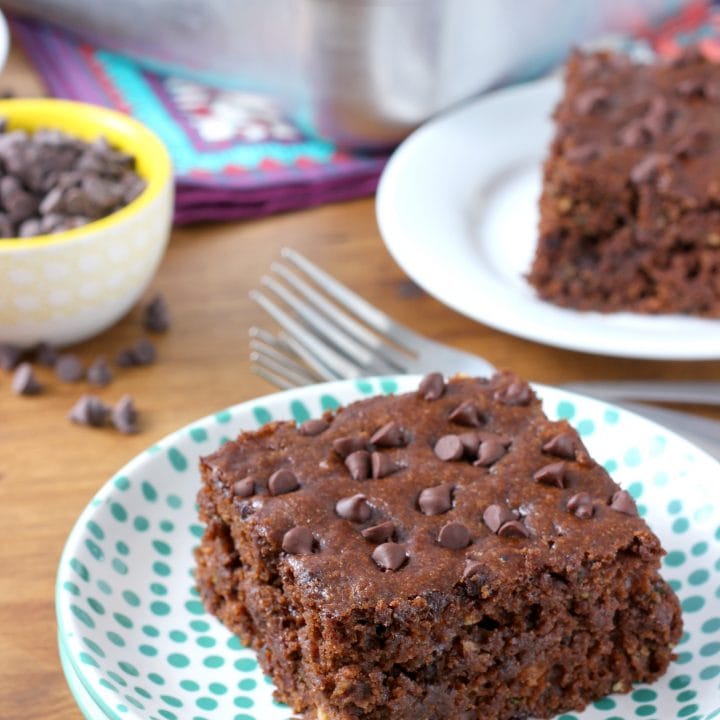 One Bowl Chocolate Zucchini Snack Cake Recipe from A Kitchen Addiction