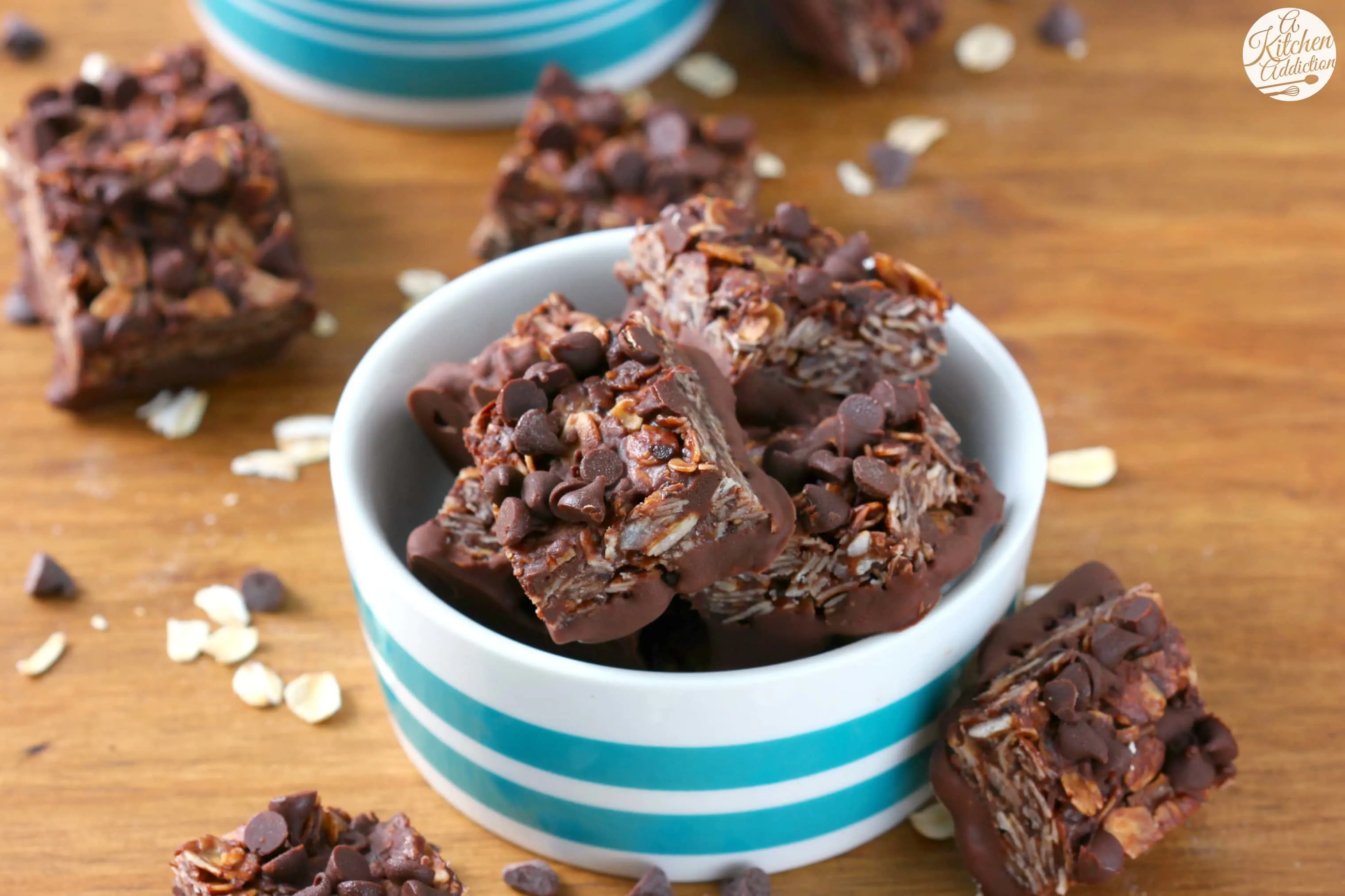 No Bake Mocha Chip Granola Bites Recipe from A Kitchen Addiction