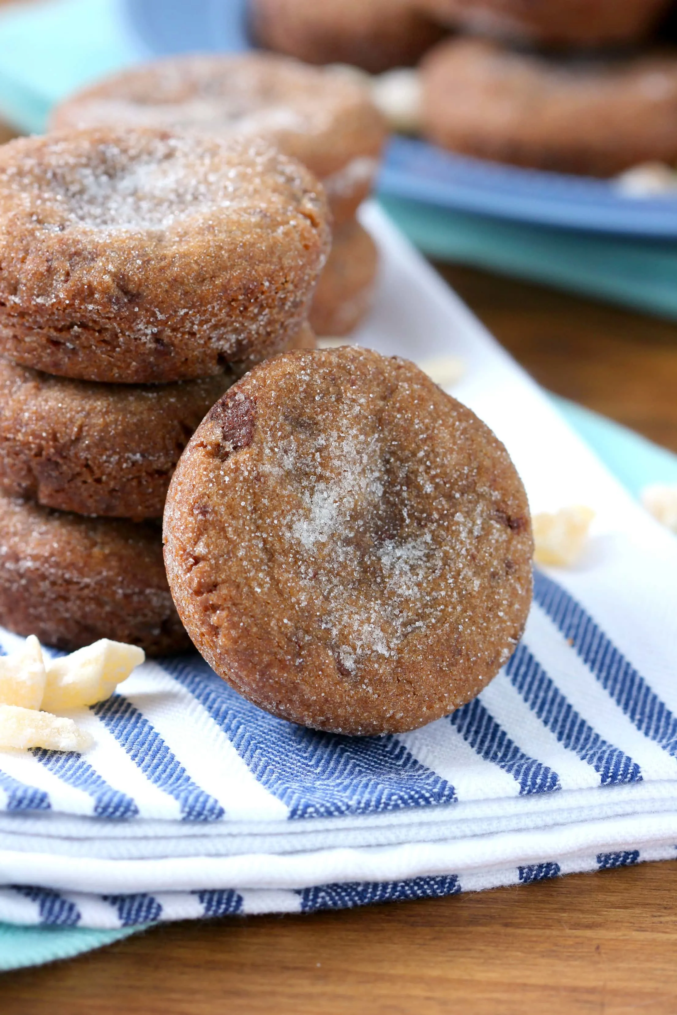Thick and chewy Double Ginger Molasses Cookies Recipe from A Kitchen Addiction