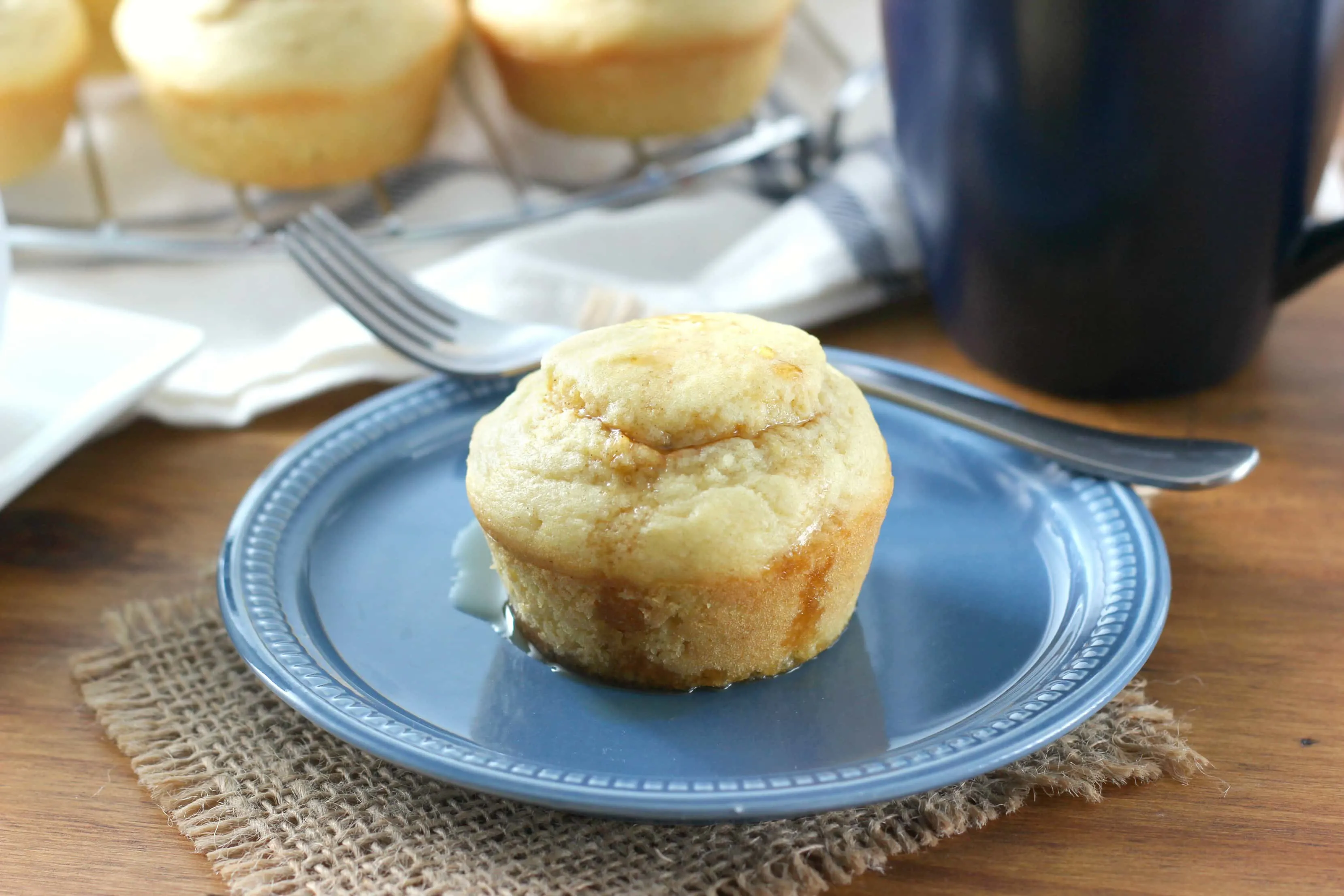 Pumpkin Cream Cheese Swirled Pancake Muffins Recipe from A Kitchen Addiction