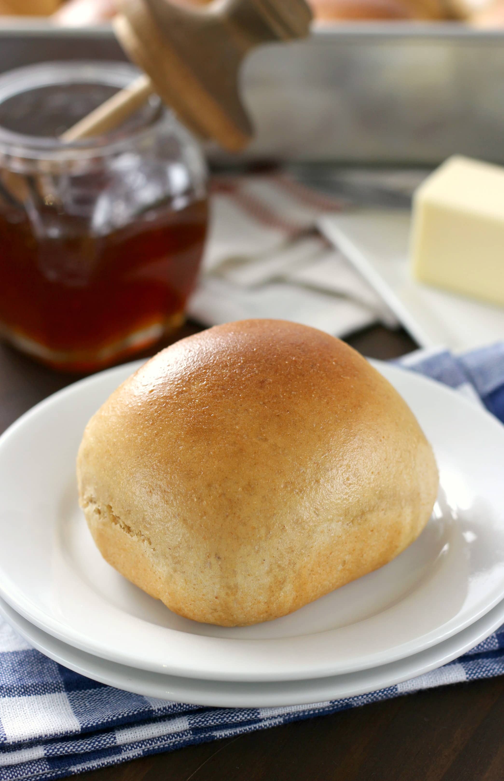 30 Minute Honey Wheat Dinner Rolls Recipe from A Kitchen Addiction