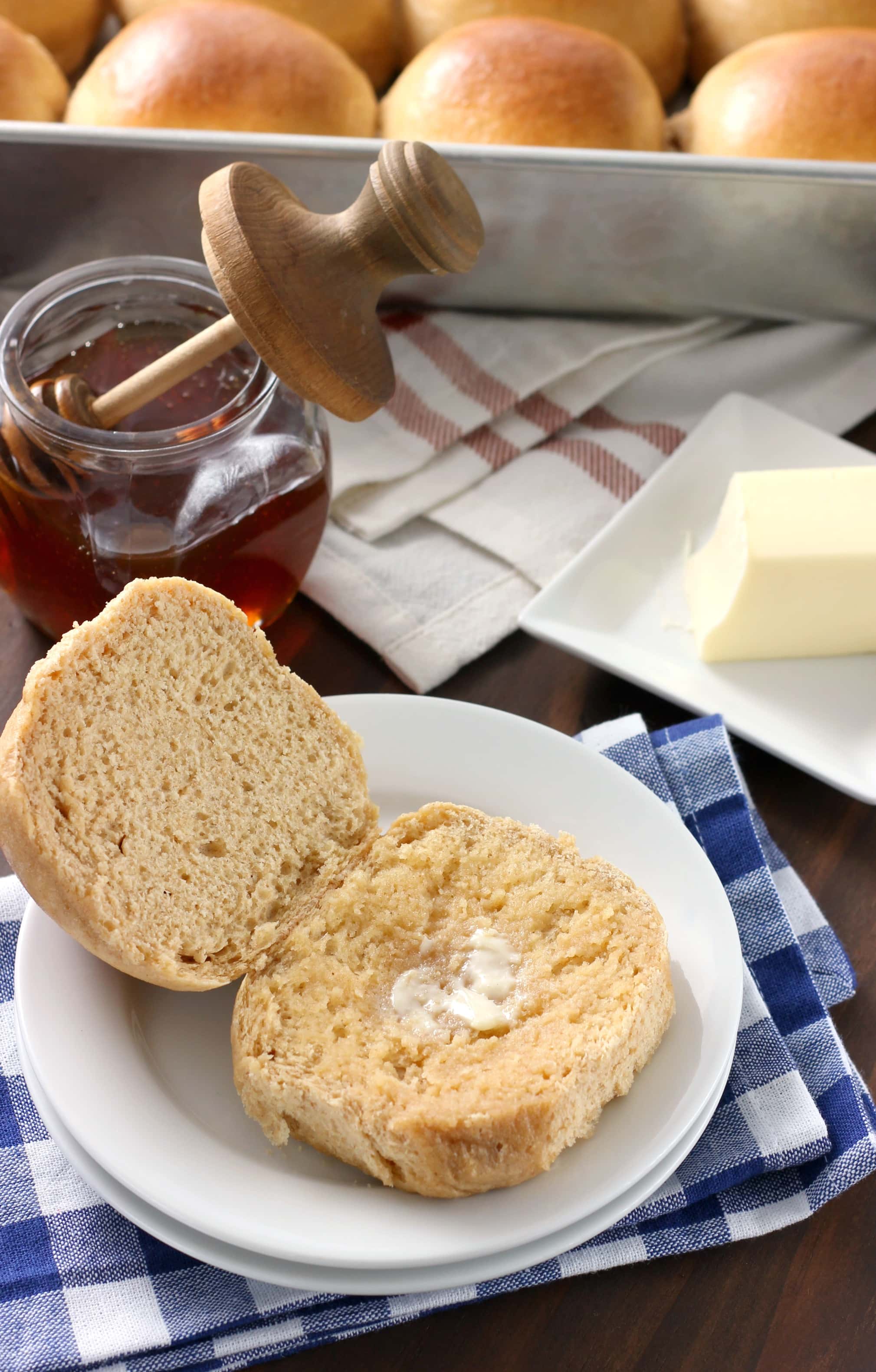 Easy 30 Minute Honey Wheat Dinner Rolls Recipe from A Kitchen Addiction