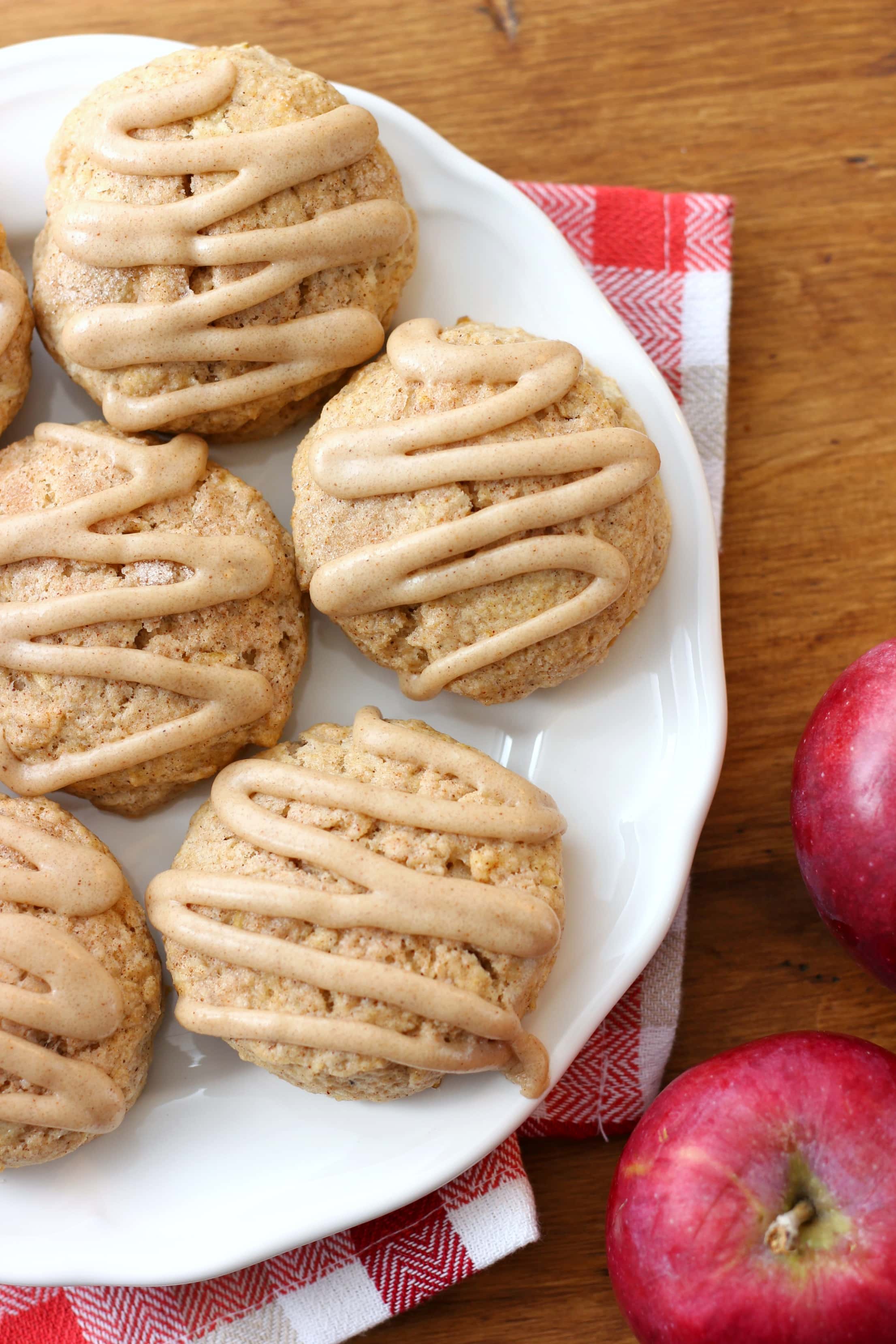 Apple Cider Scones with Cinnamon Brown Sugar Glaze from A Kitchen Addiction