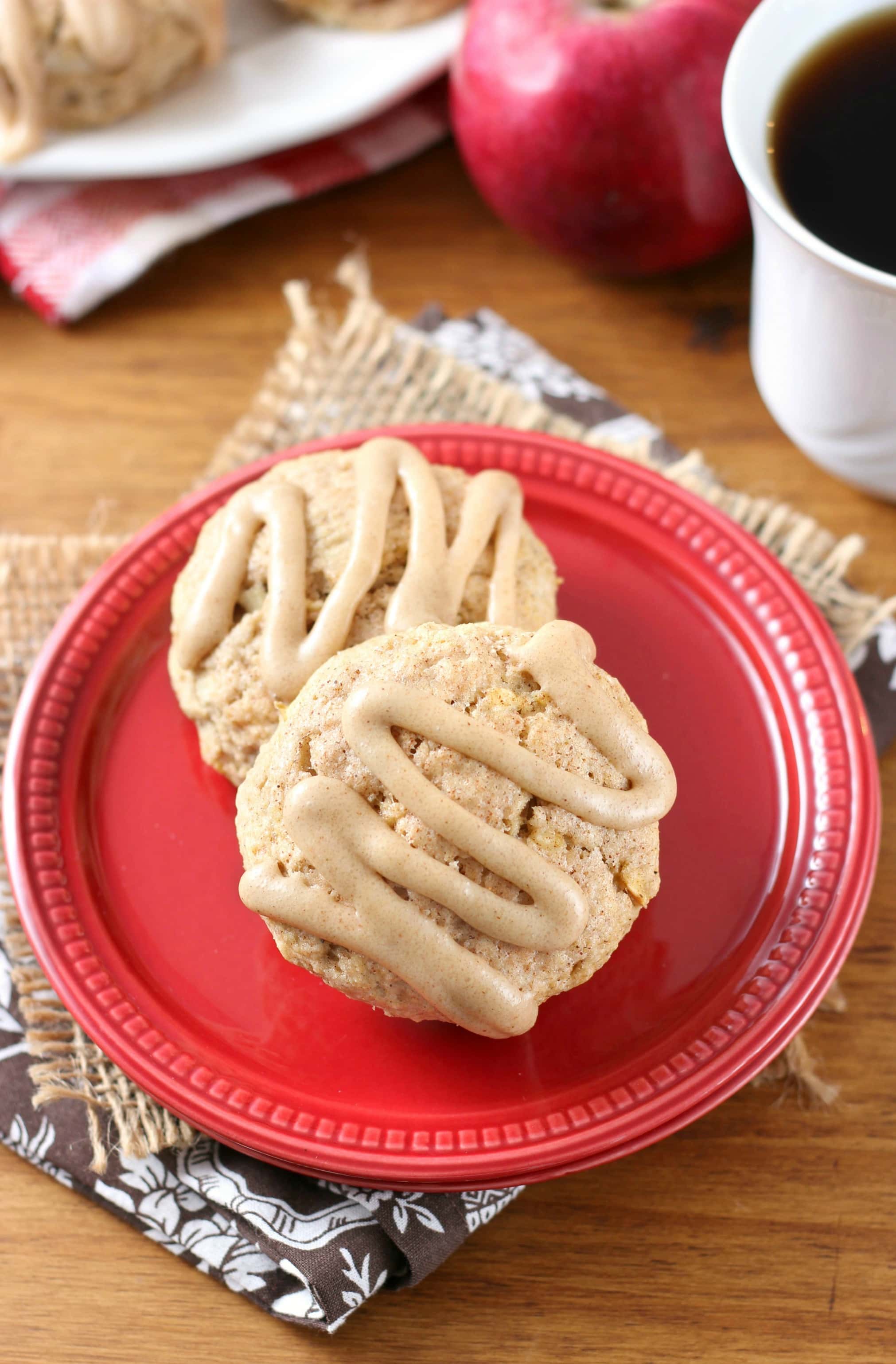 Apple Cider Scones with Cinnamon Brown Sugar Glaze Recipe from A Kitchen Addiction