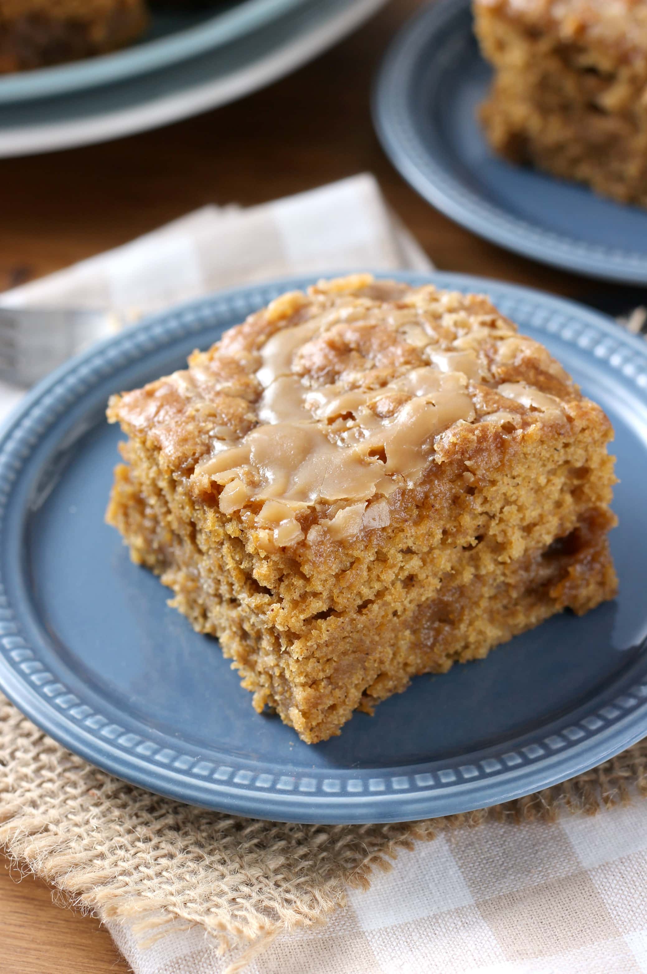 Easy Gooey Salted Caramel Pumpkin Cake Recipe from A Kitchen Addiction