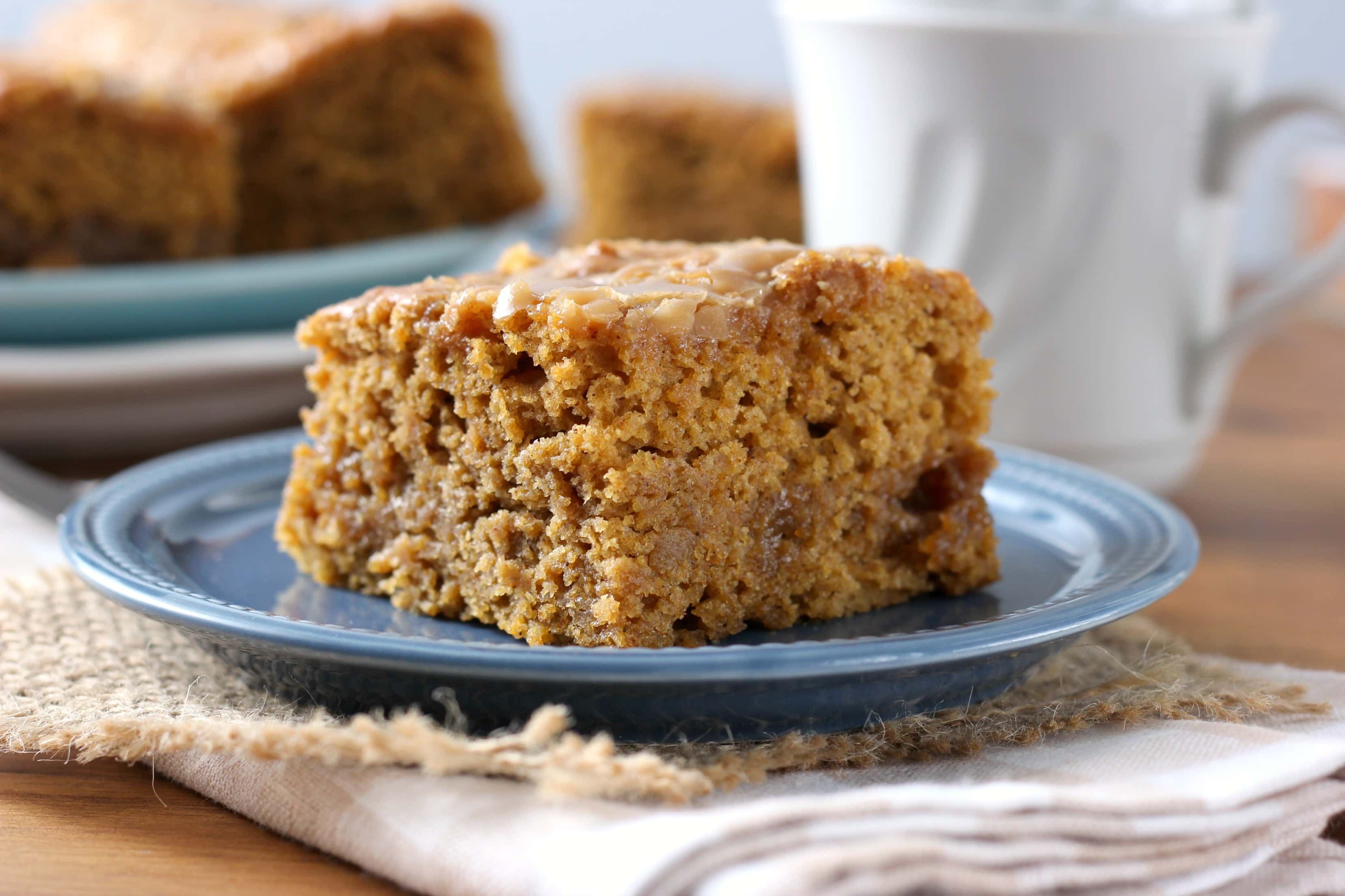 Gooey Salted Caramel Pumpkin Cake Recipe from A Kitchen Addiction