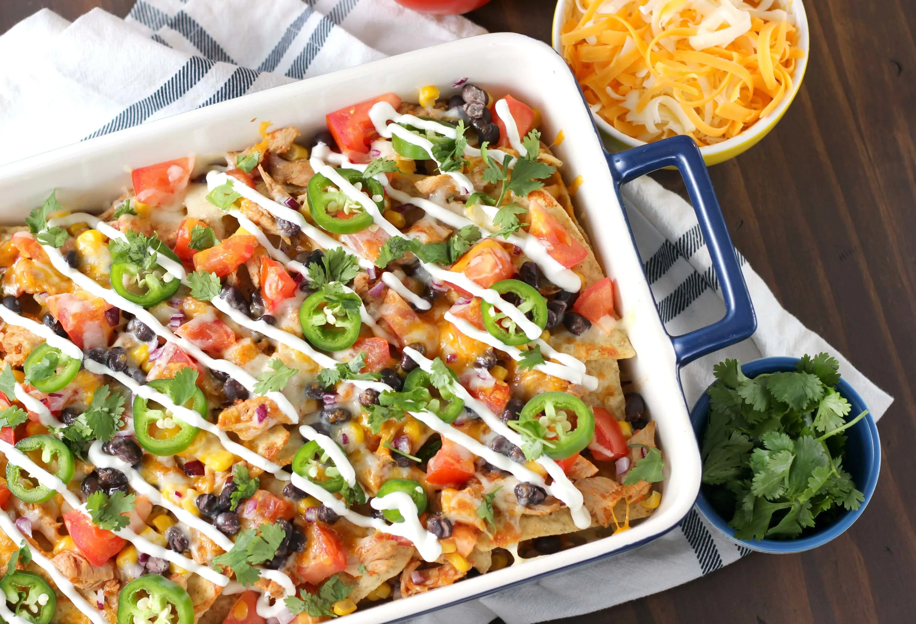 Loaded Southwestern Pork Nachos Recipe from A Kitchen Addiction