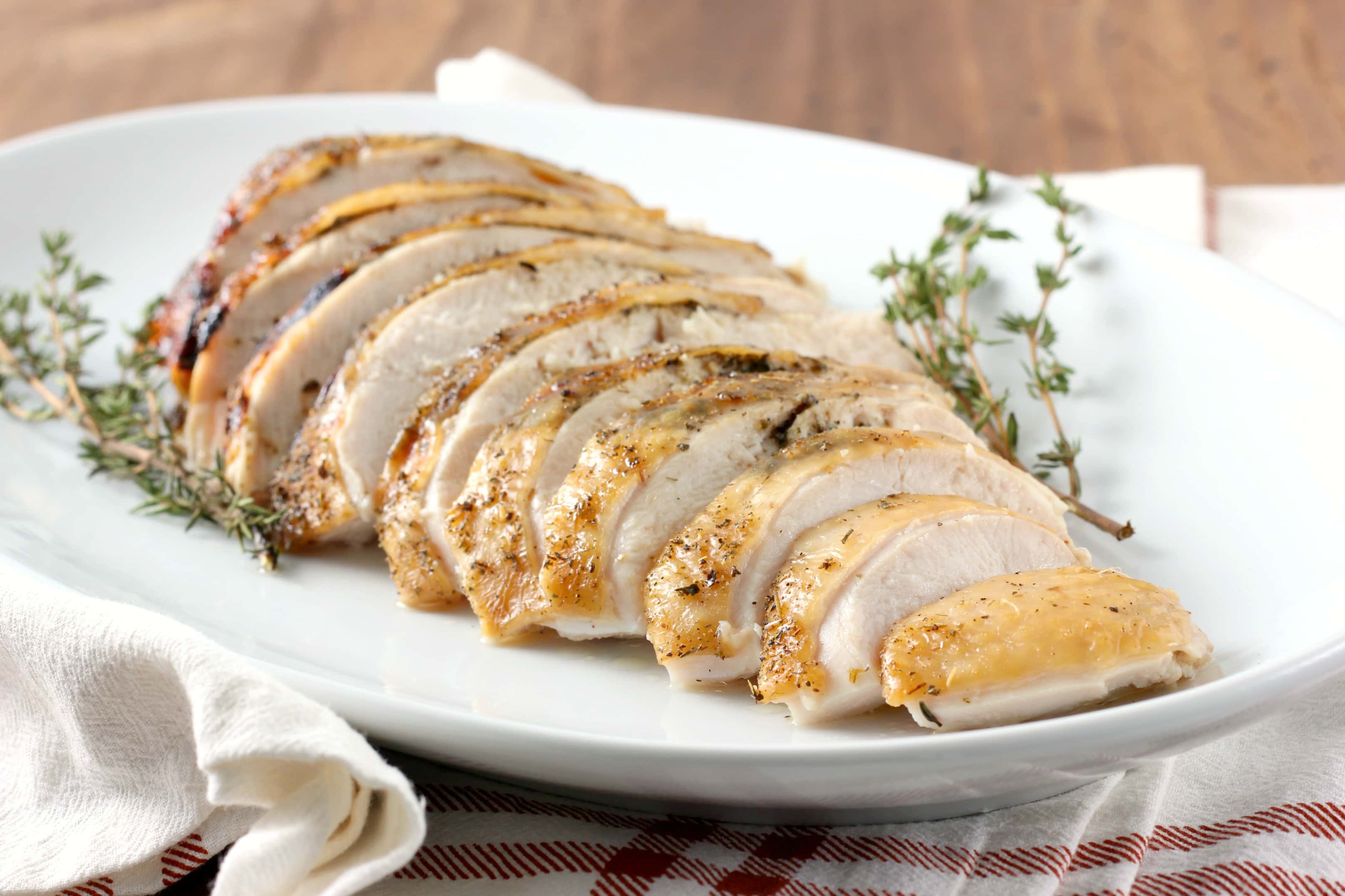 Slow Cooker Maple Herb Butter Turkey Breast with Apple Cider Glaze Recipe from A Kitchen Addiction