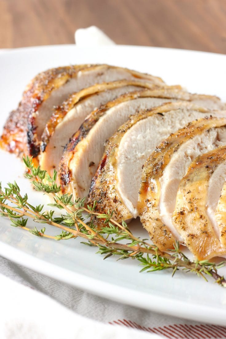 Slow Cooker Maple Herb Butter Turkey Breast with Apple Cider Glaze A
