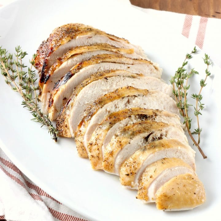 Slow Cooker Maple Herb Butter Turkey Breast with Apple Cider Glaze Recipe from A Kitchen Addiction