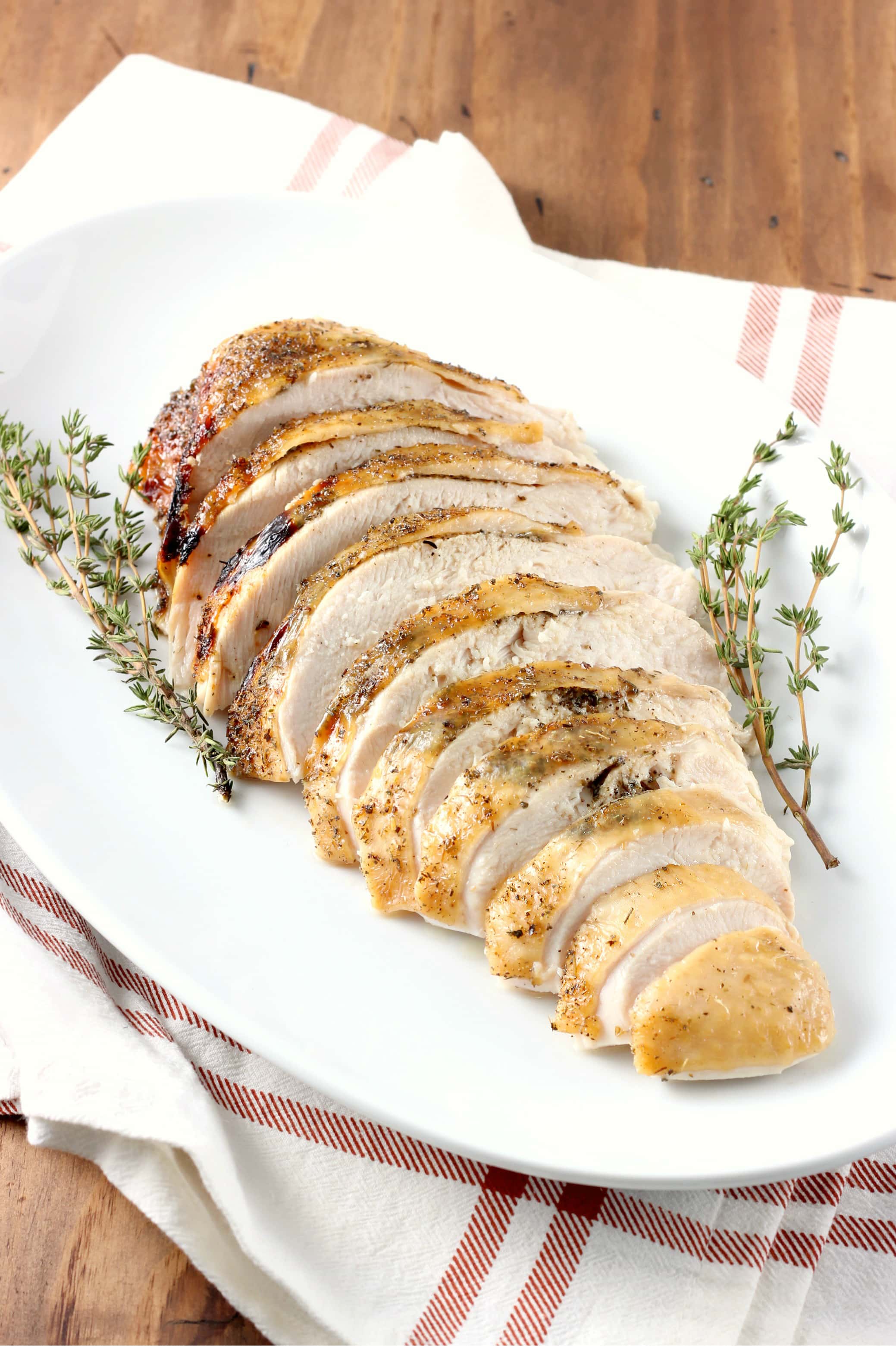 Slow Cooker Maple Herb Butter Turkey Breast with Apple Cider Glaze Recipe from A Kitchen Addiction