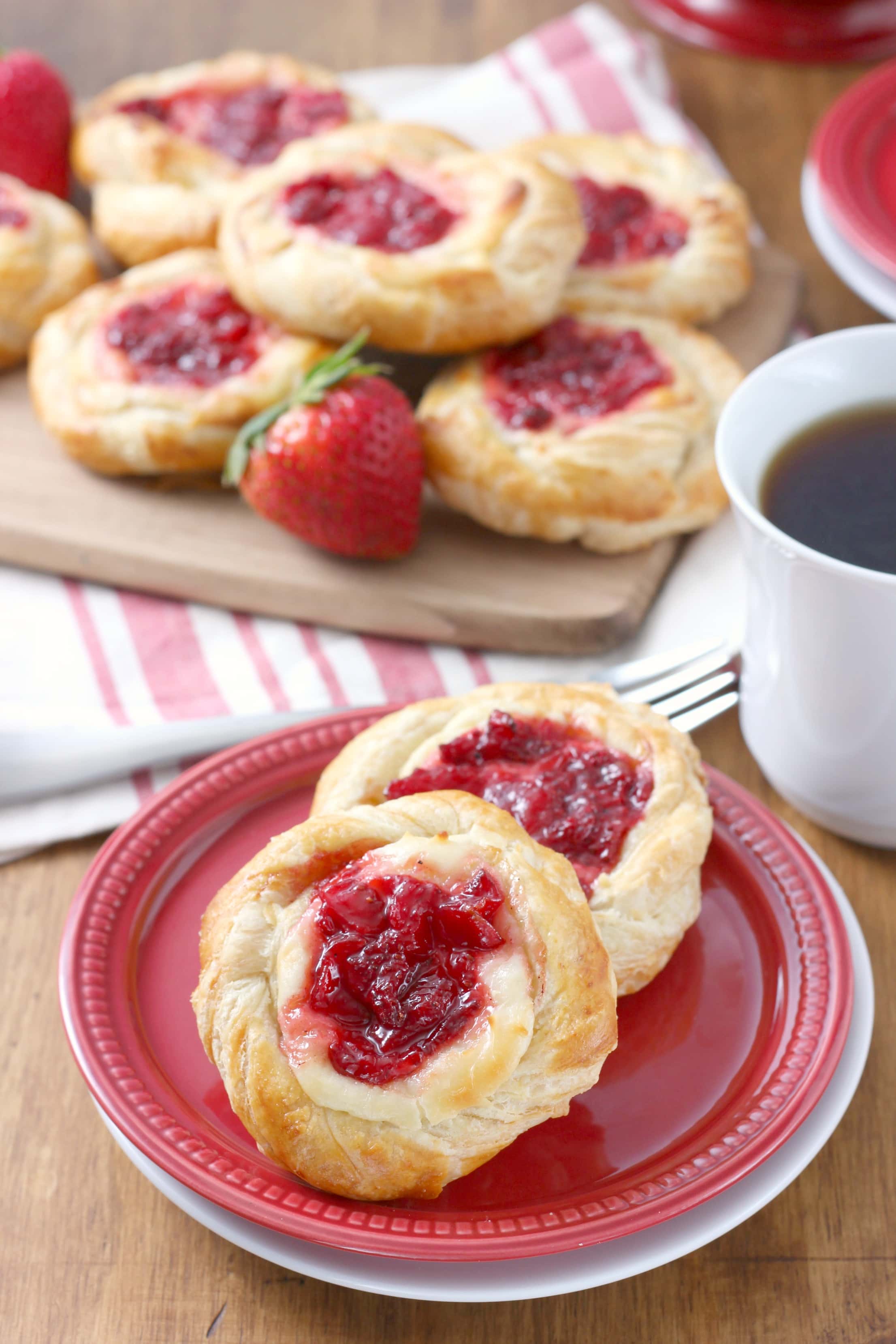 Strawberries and Cream Danishes Recipe from A Kitchen Addiction