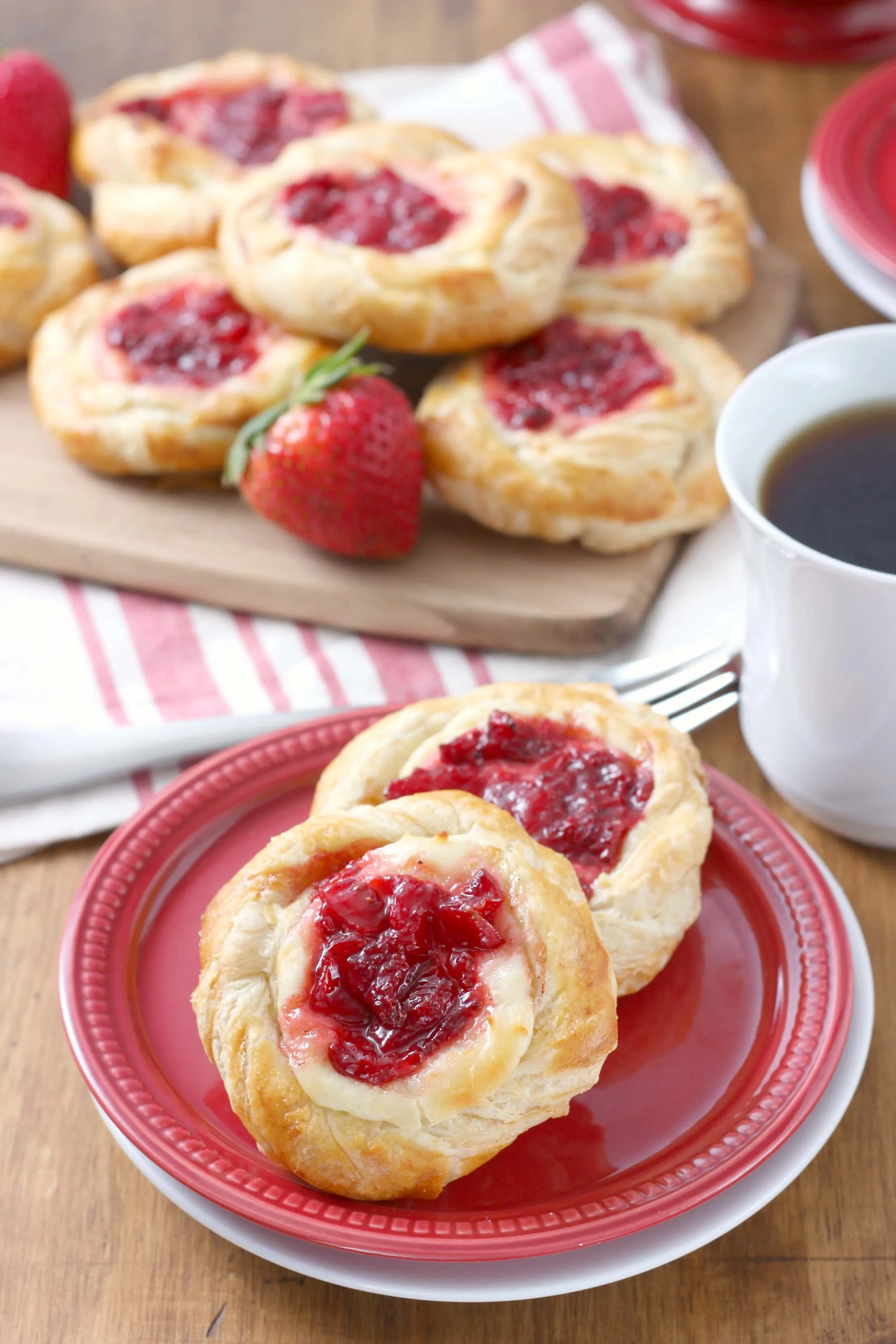 Strawberries and Cream Danishes Recipe from A Kitchen Addiction