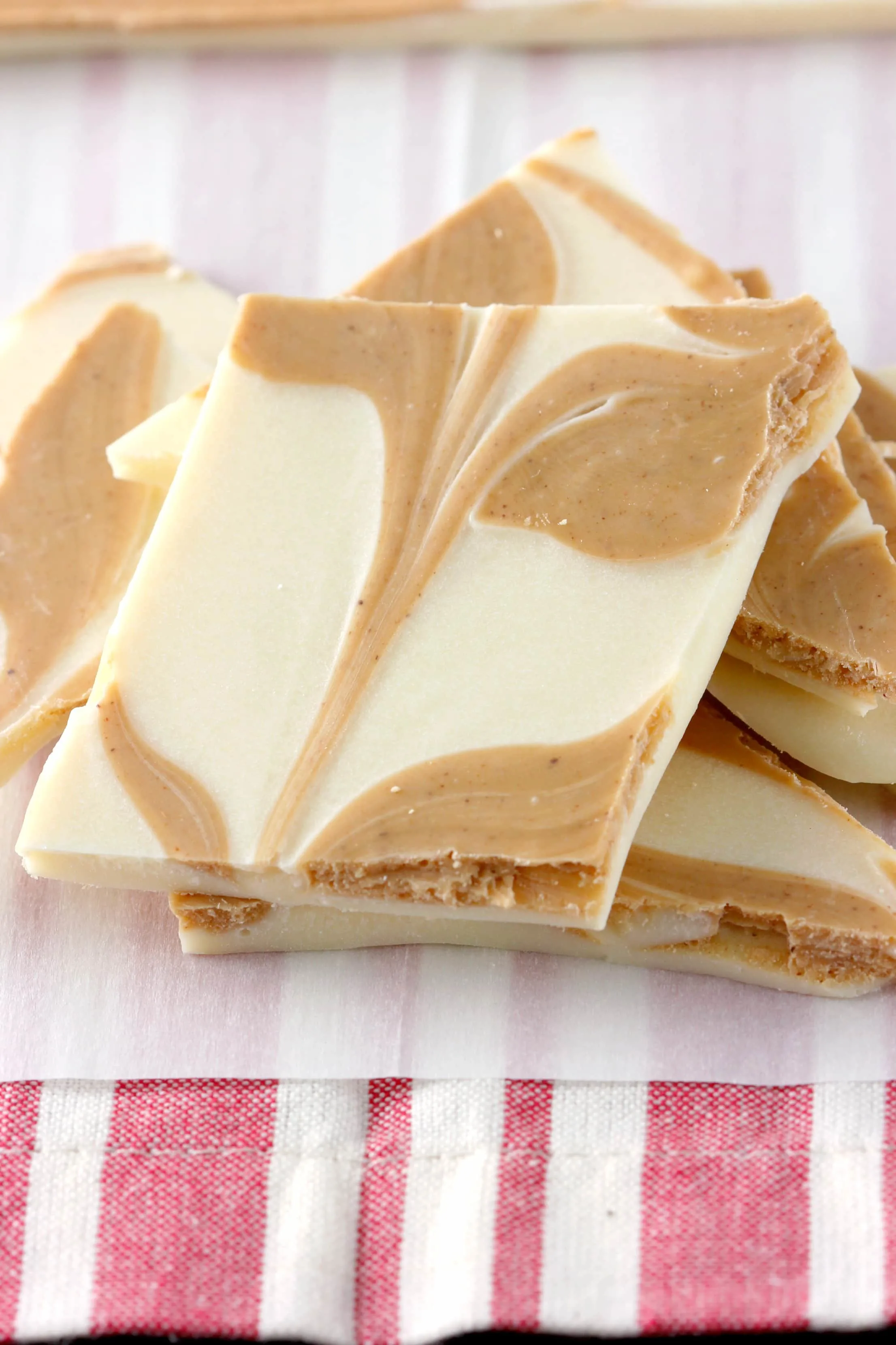 3 Ingredient Swirled Cookie Butter Bark Recipe from A Kitchen Addiction