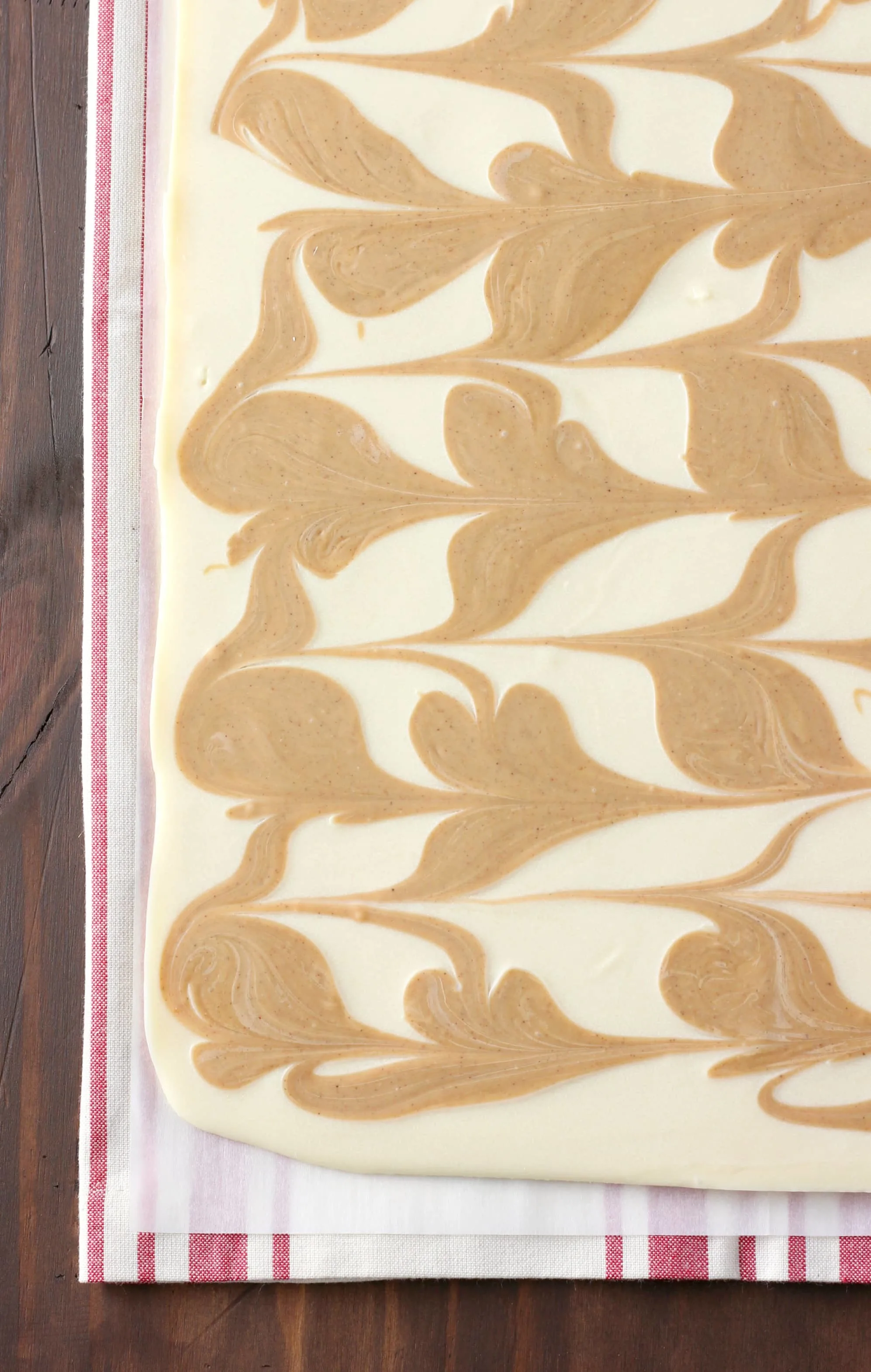 3 Ingredient Swirled Cookie Butter Bark Recipe form A Kitchen Addiction