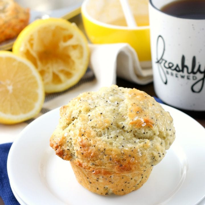 Bakery Style Lemon Poppy Seed Muffins Recipe from A Kitchen Addiction