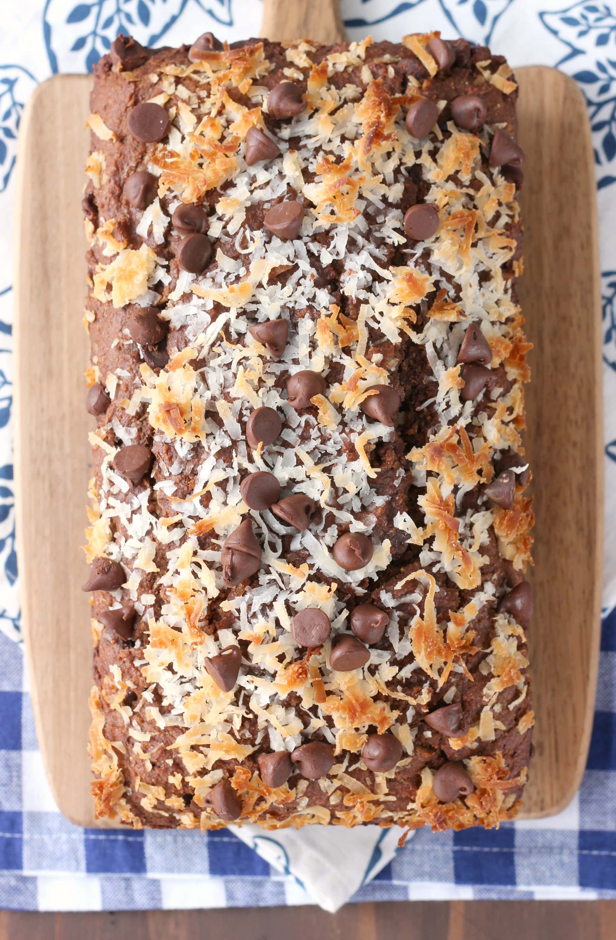 Chocolate Coconut Yogurt Quick Bread Recipe from A Kitchen Addiction