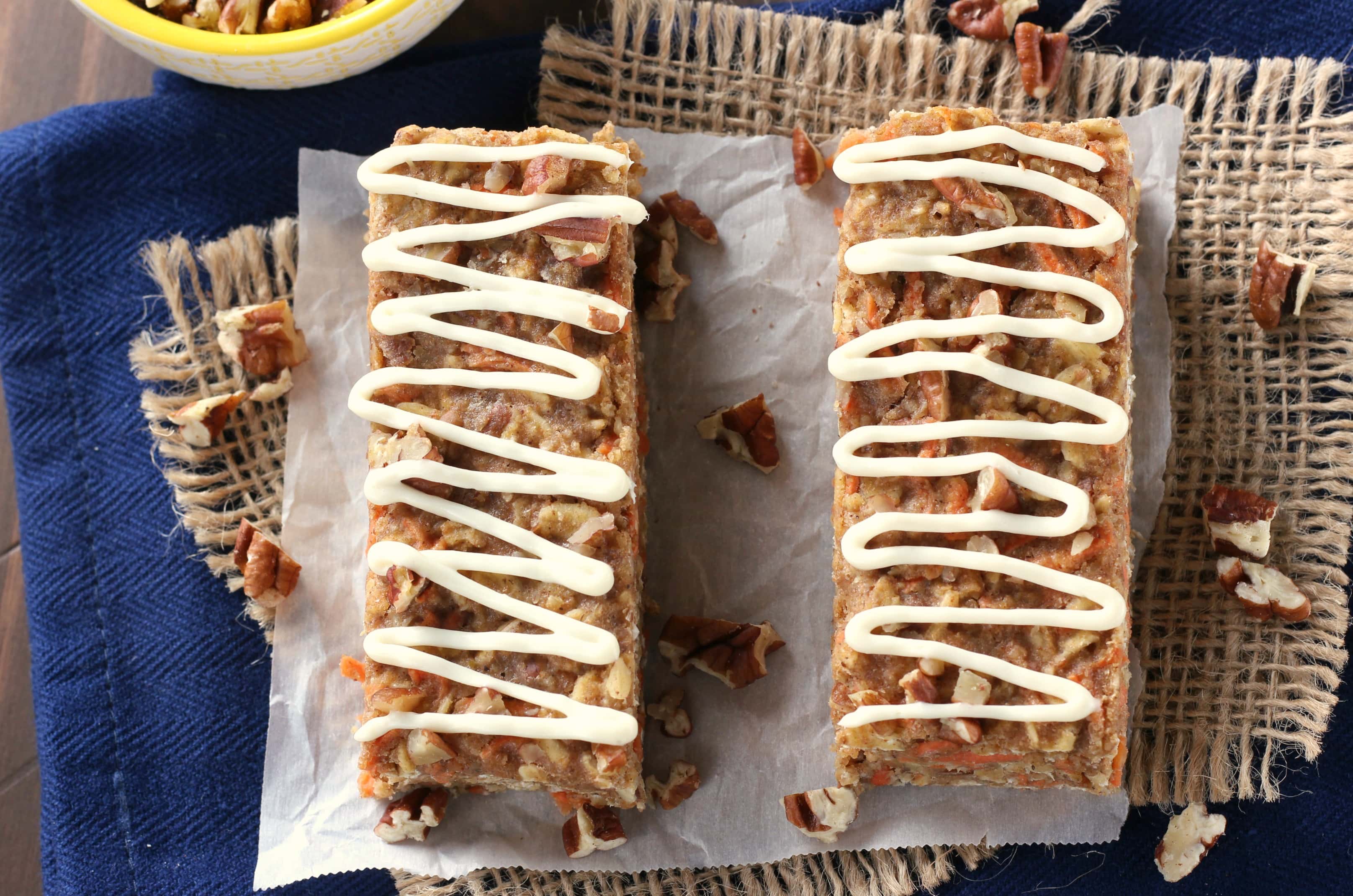 Carrot Cake Breakfast Bars Recipe from A Kitchen Addiction