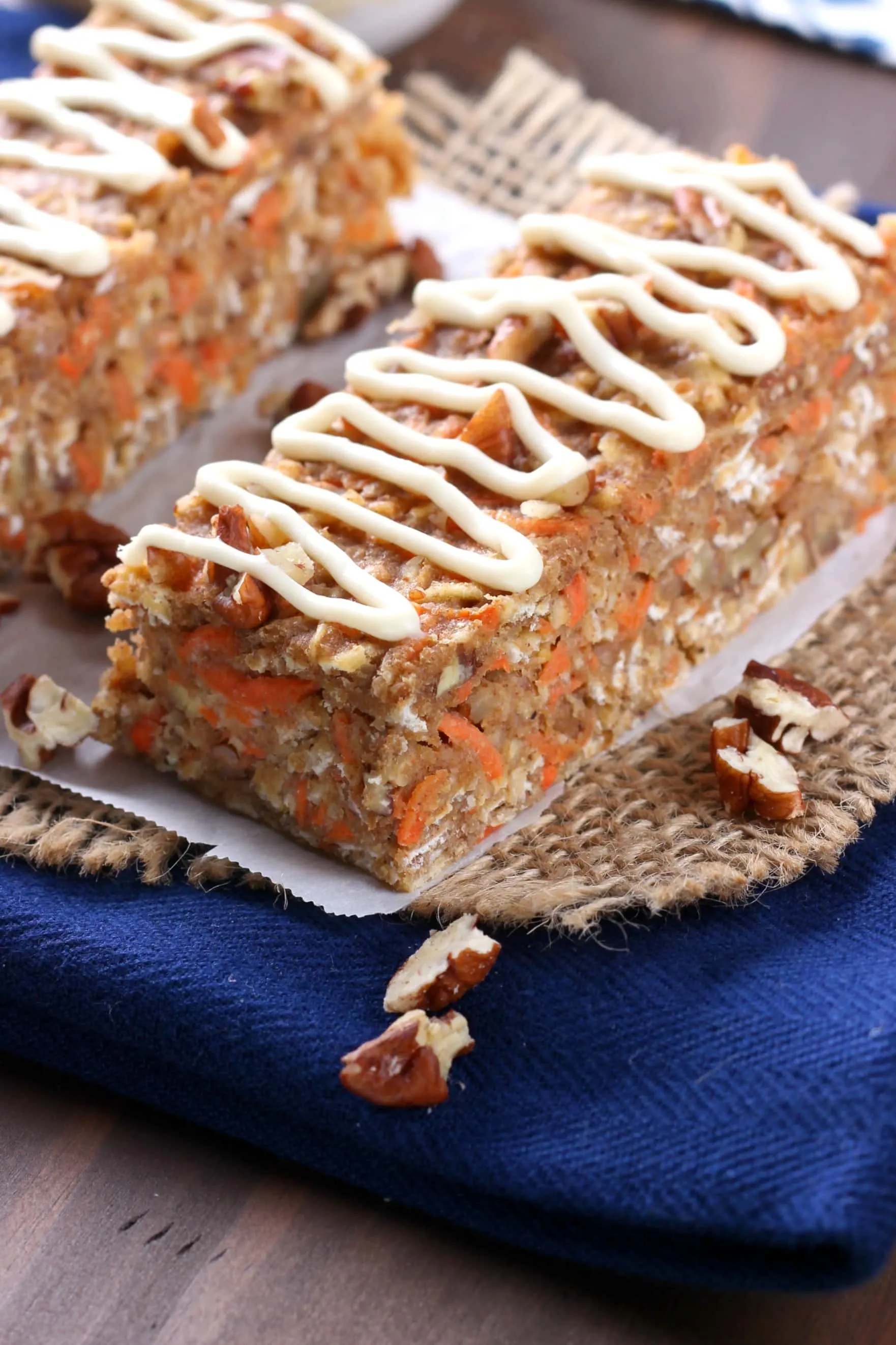 Carrot Cake Breakfast Bars Recipe from A Kitchen Addiction