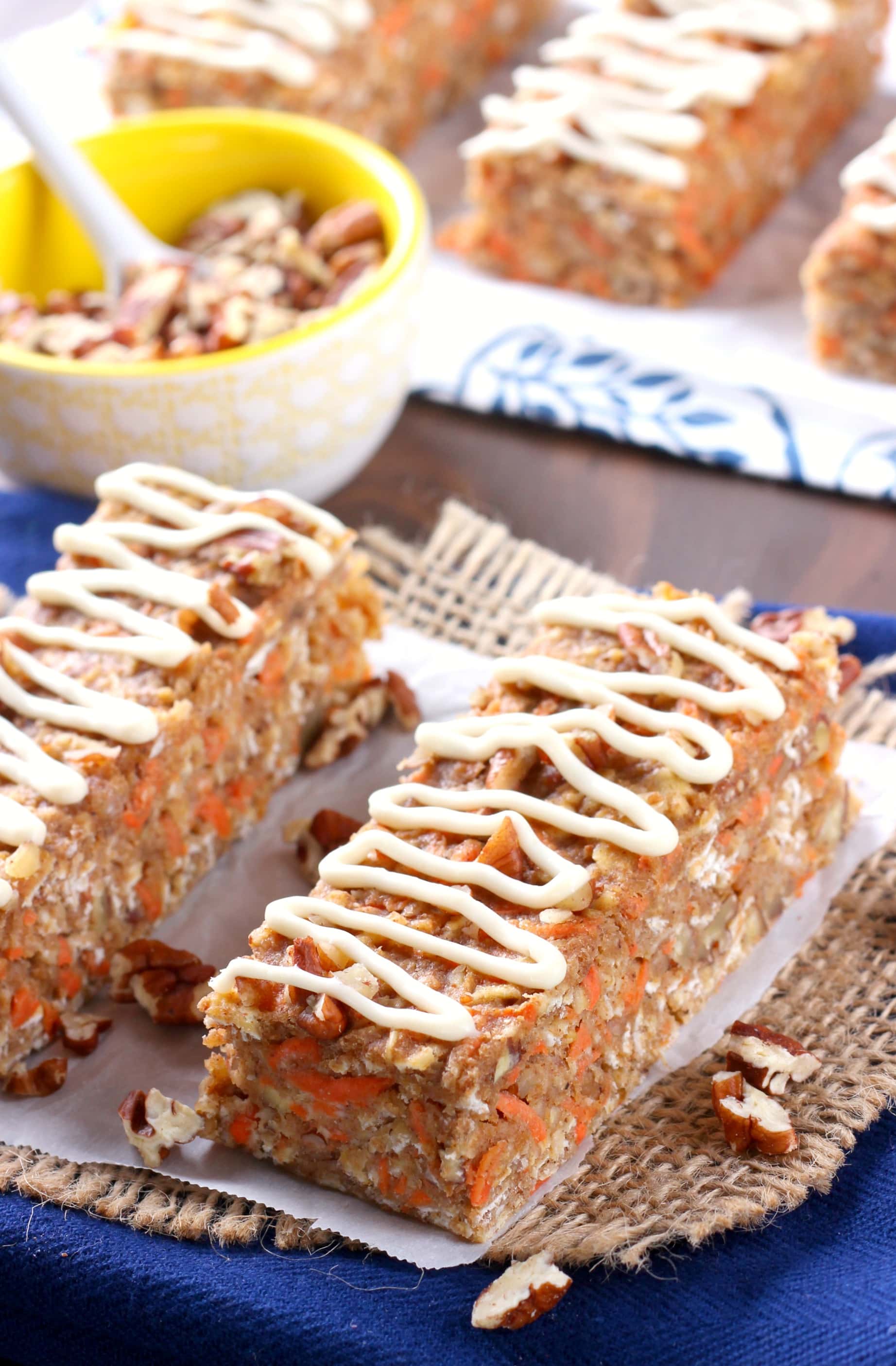 Carrot Cake Breakfast Bars Recipe from A Kitchen Addiction