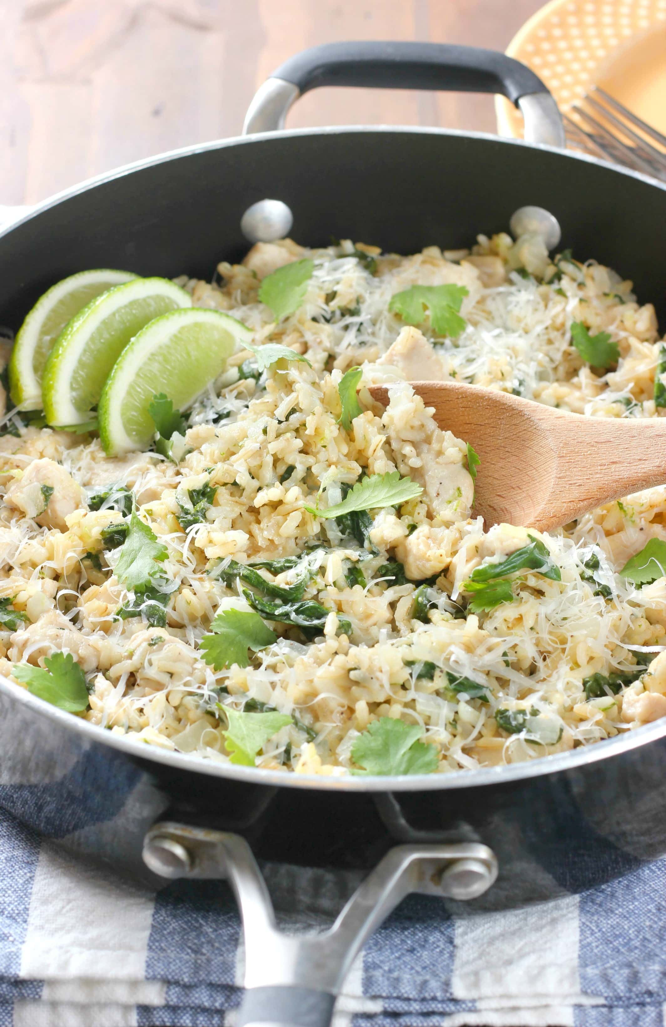 Cilantro Lime Chicken with Rice Skillet Recipe from A Kitchen Addiction