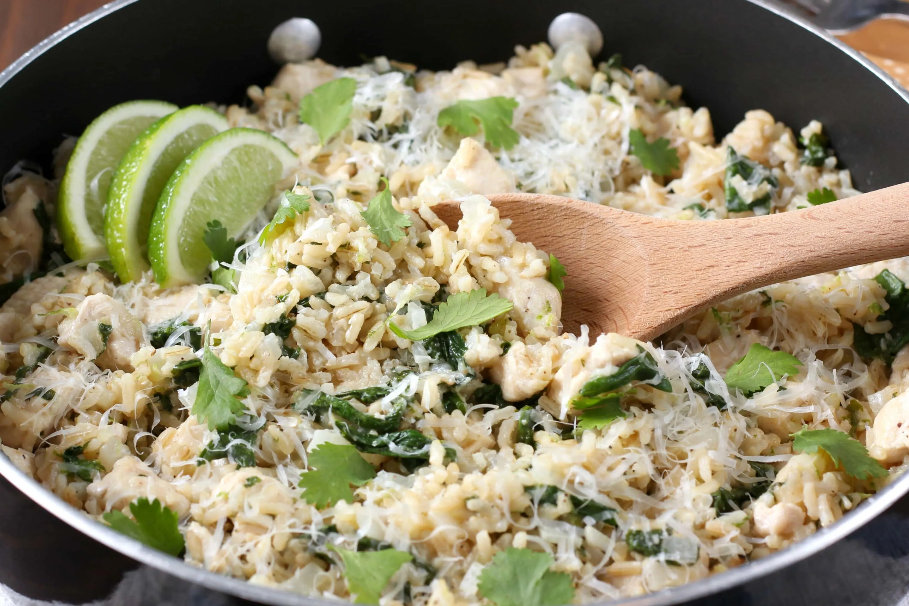 Cilantro Lime Chicken with Rice Skillet Recipe from A Kitchen Addiction