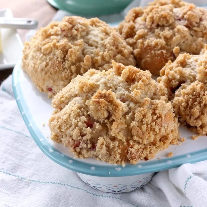 Bakery Style Strawberry Crumb Muffins Recipe from A Kitchen Addiction