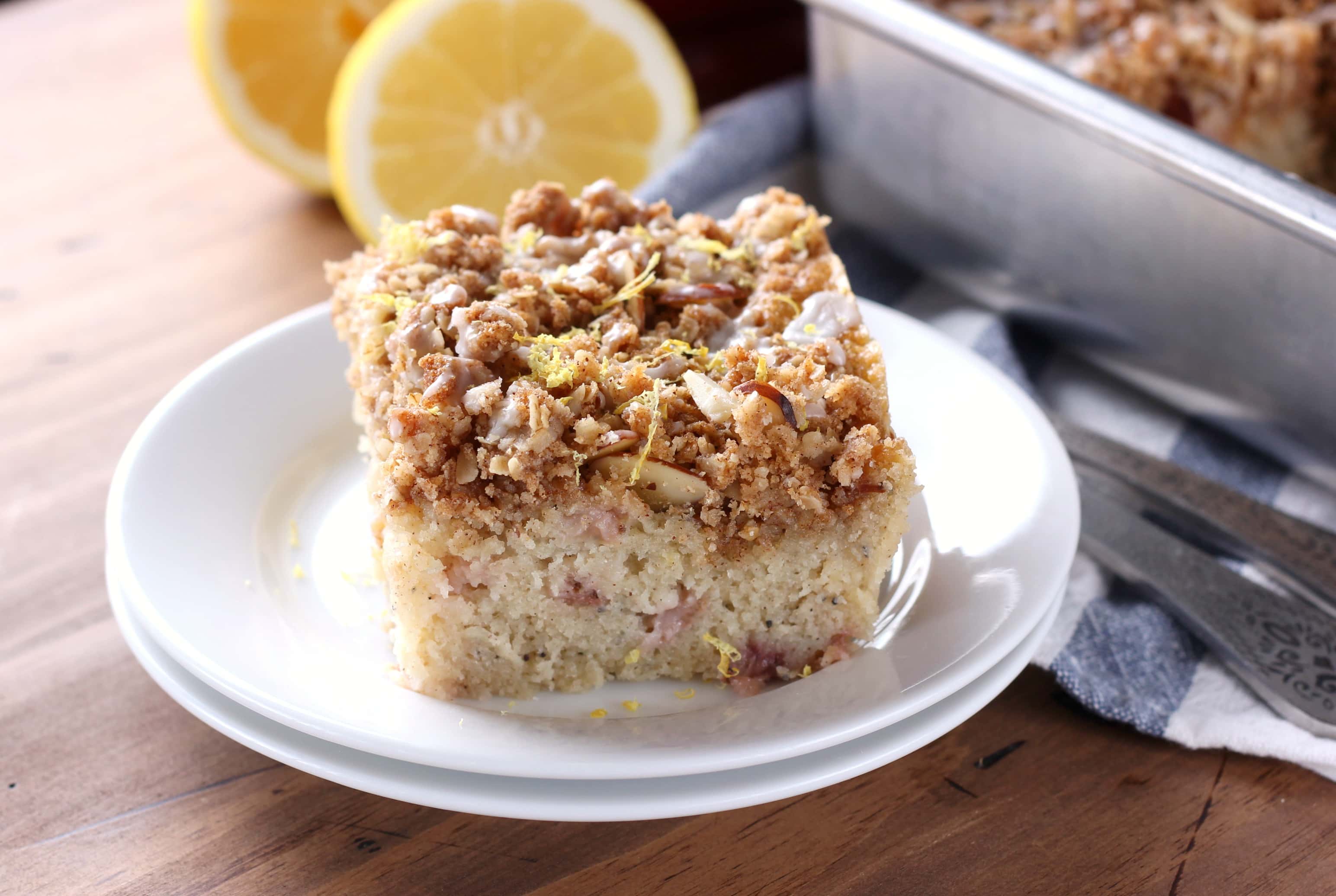 Gluten Free Strawberry Lemon Poppy Seed Coffee Cake Recipe from A Kitchen Addiction