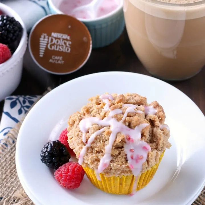 Blackberry Raspberry Coffee Cake Muffins Recipe with Nescafe