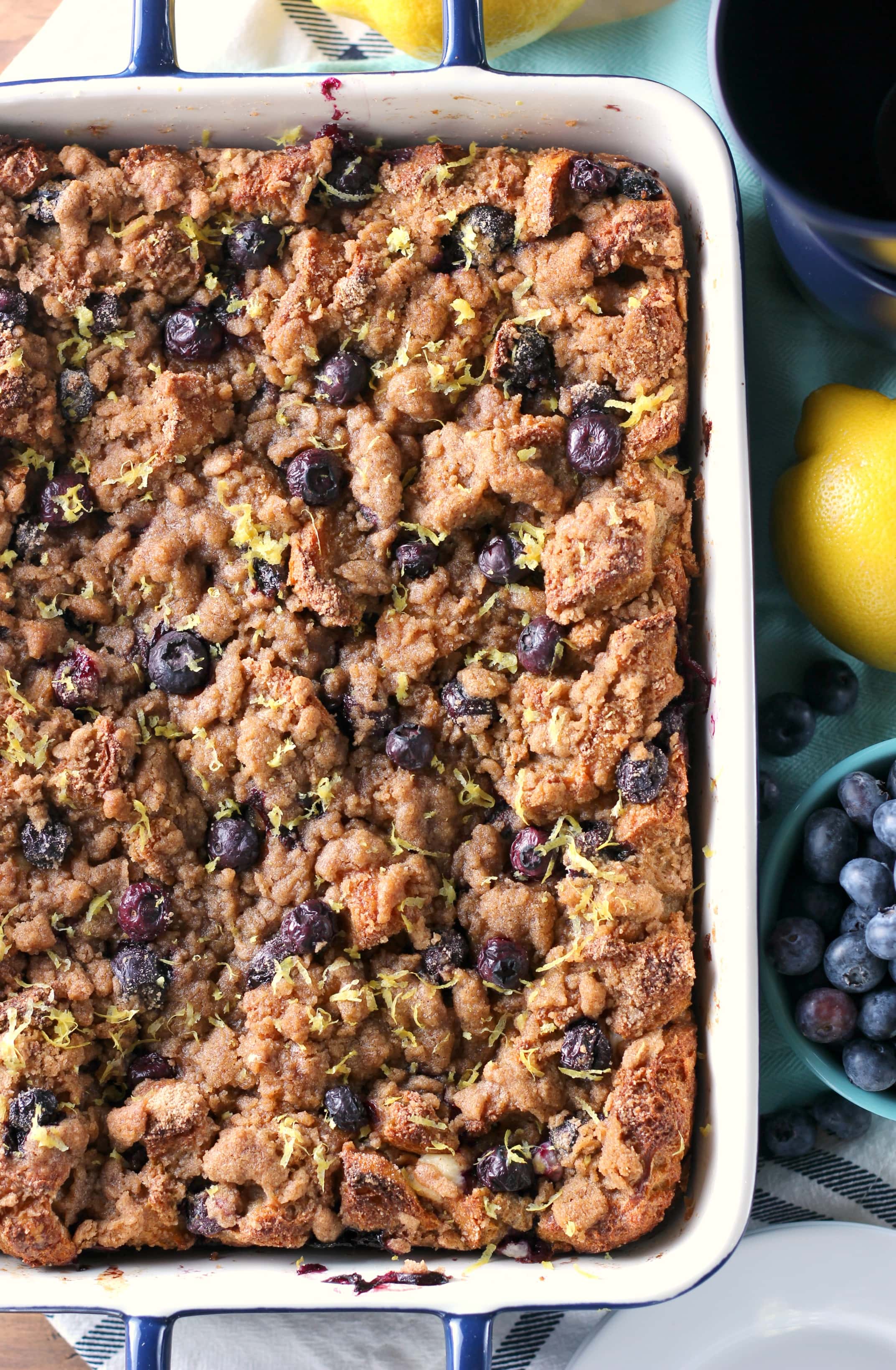 Blueberry Lemon Cream French Toast Recipe with an overnight option! from A Kitchen Addiction