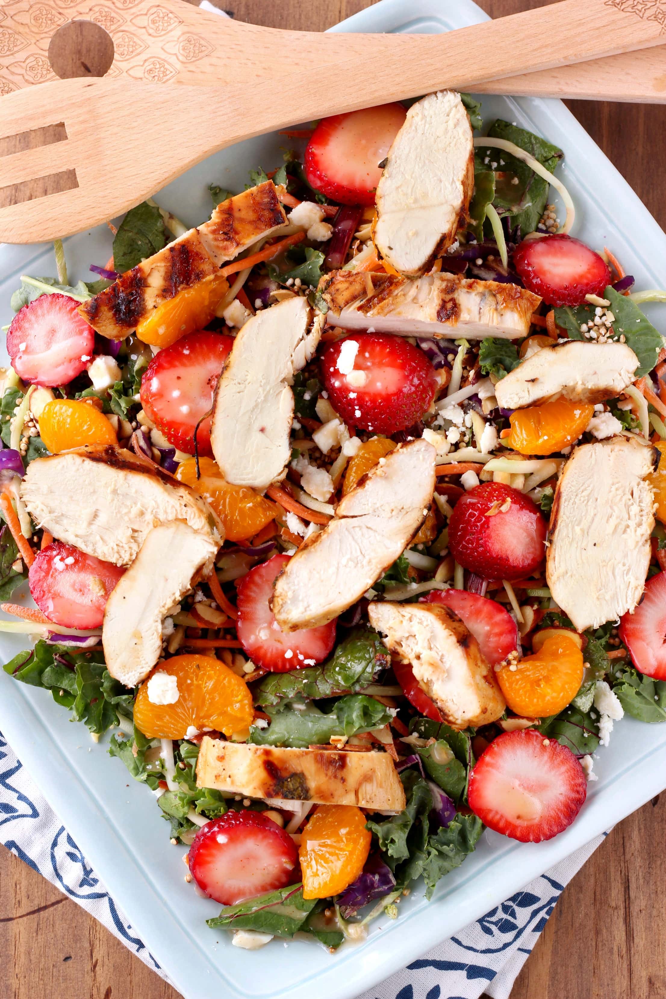 Grilled Citrus Chicken with Strawberry Harvest Salad Recipe from A Kitchen Addiction