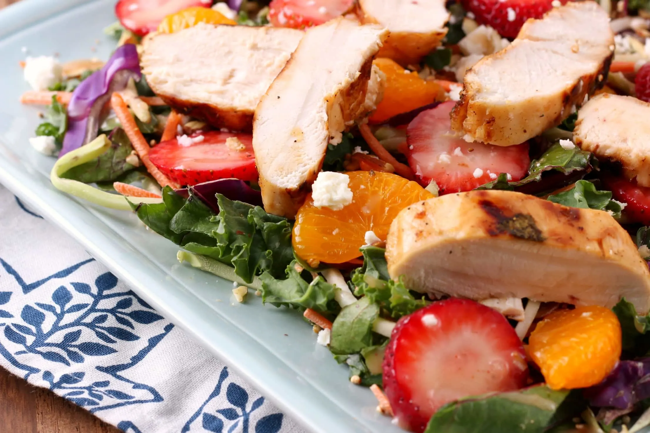 Grilled Citrus Chicken with Strawberry Salad from A Kitchen Addiction